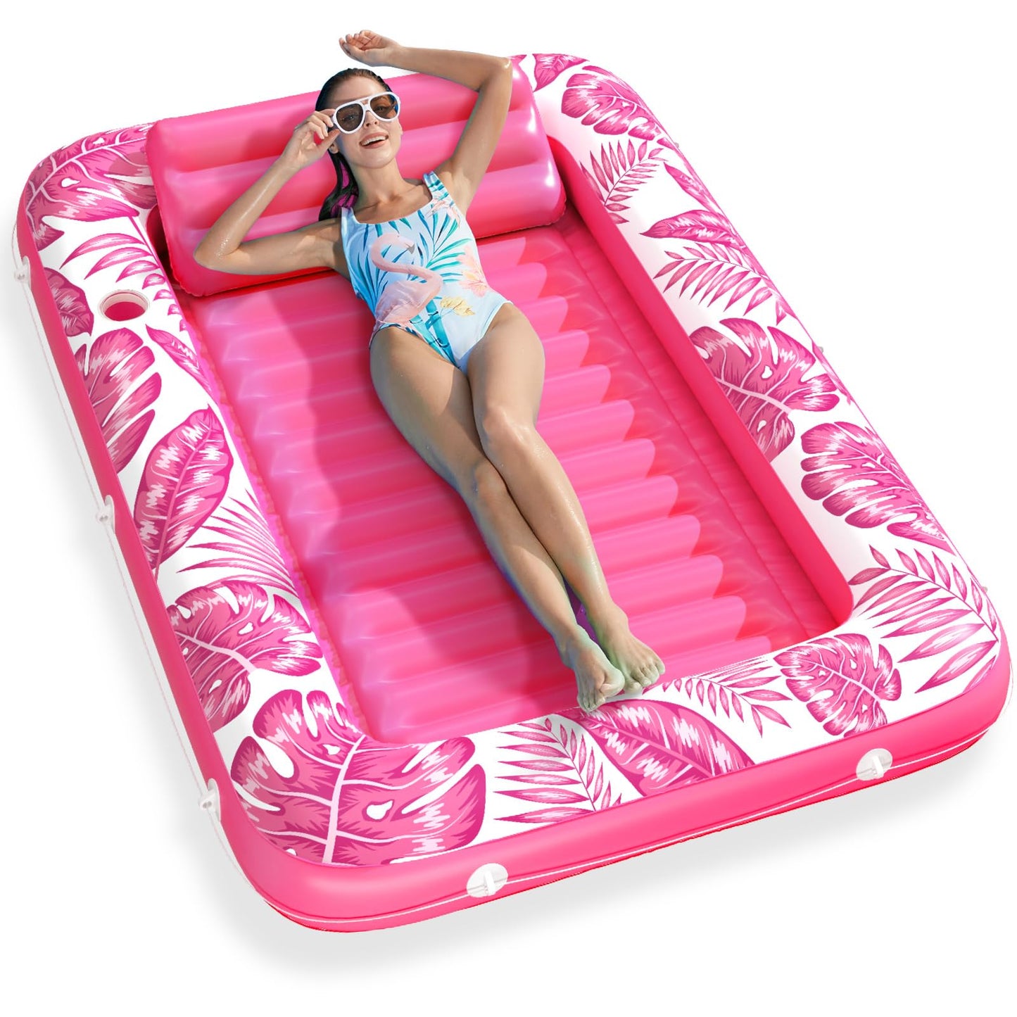 Jasonwell Inflatable Tanning Pool Lounger – 4 in 1 Sun Tan Tub for Pool, Beach & Lake