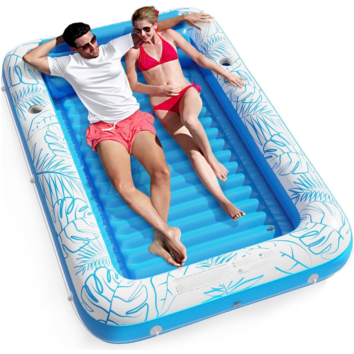 Jasonwell Inflatable Tanning Pool Lounger – 4 in 1 Sun Tan Tub, XXL Water-Filled Pool Float
