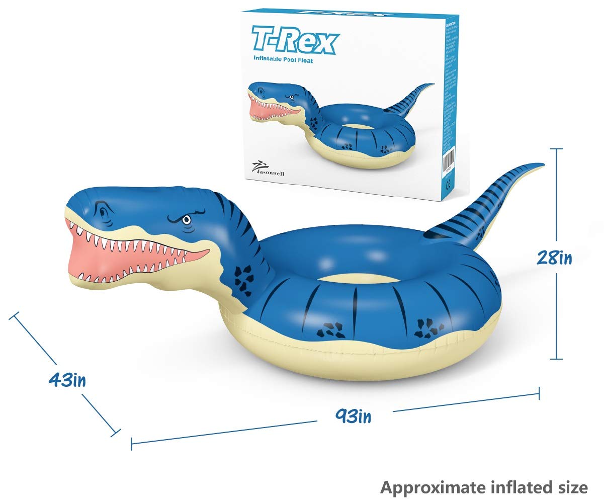 Jasonwell T-Rex Inflatable Pool Float – Large Ride-On Dinosaur for Kids & Adults