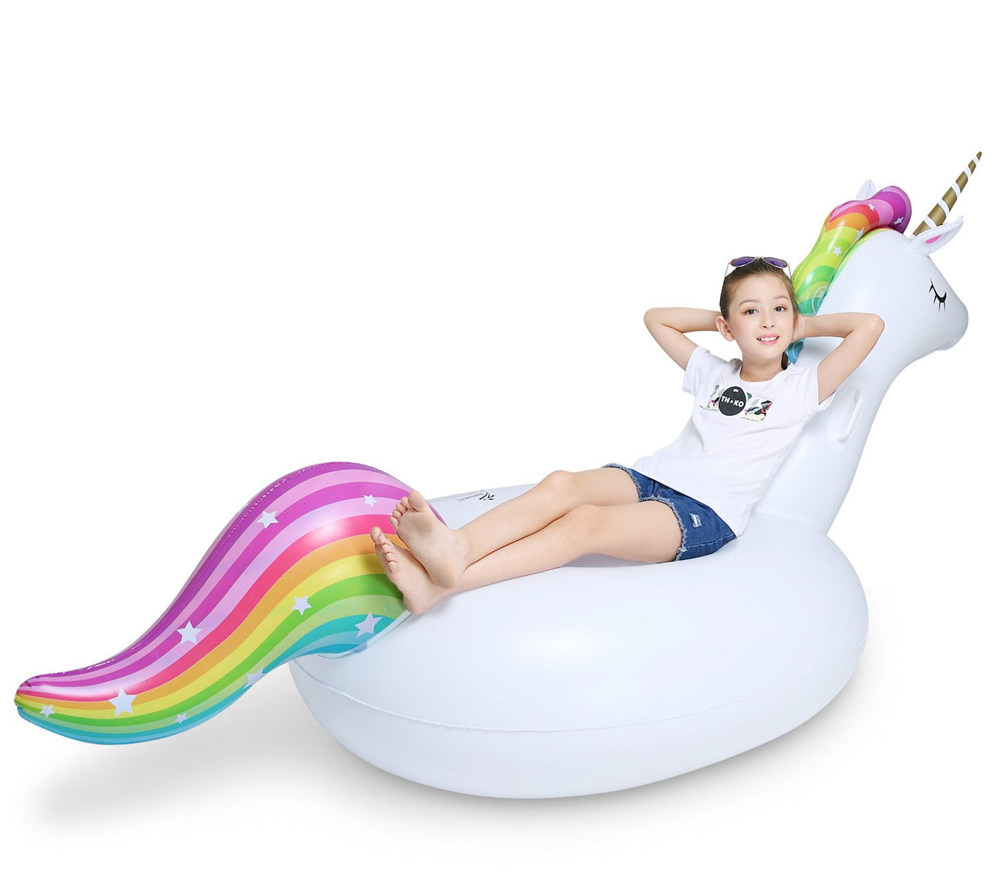 Jasonwell Big Unicorn Pool Float – 82 Inch Giant Ride-On with Fast Valves
