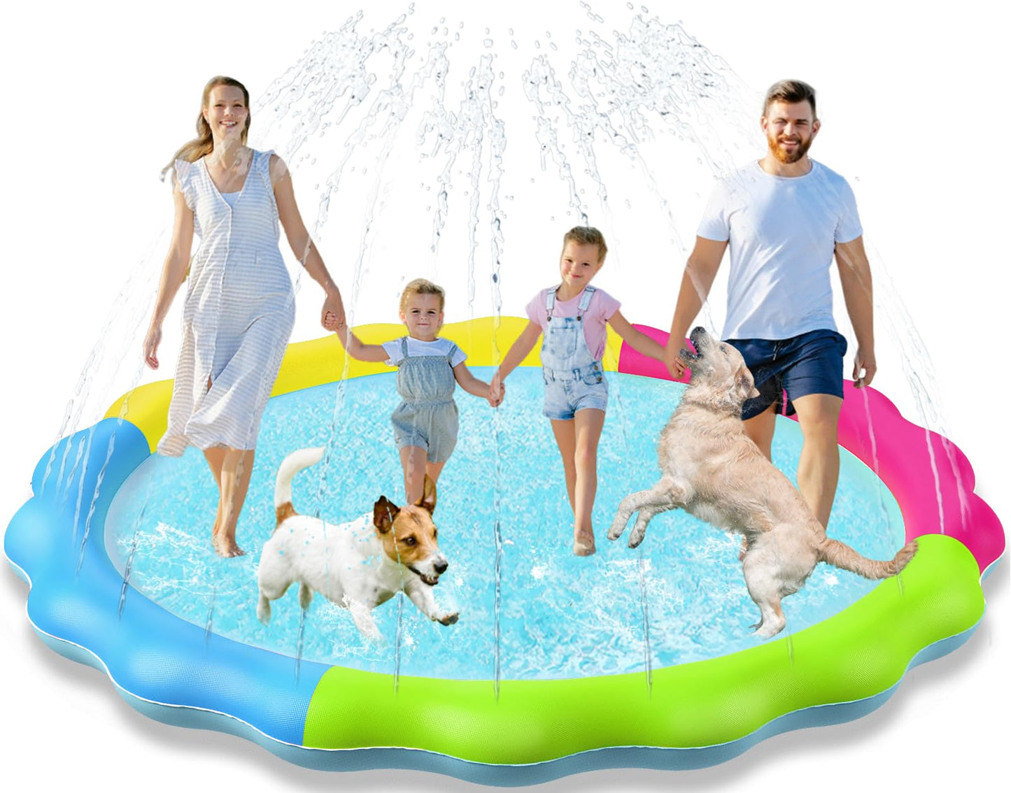 Jasonwell Kids Dog Splash Pad Sprinkler – Non-Slip, Durable Outdoor Water Toy