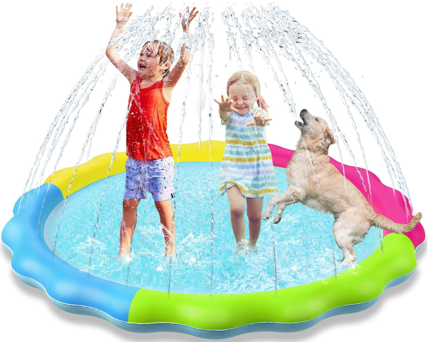 Jasonwell Kids Dog Splash Pad Sprinkler – Non-Slip & Durable Splash Pool