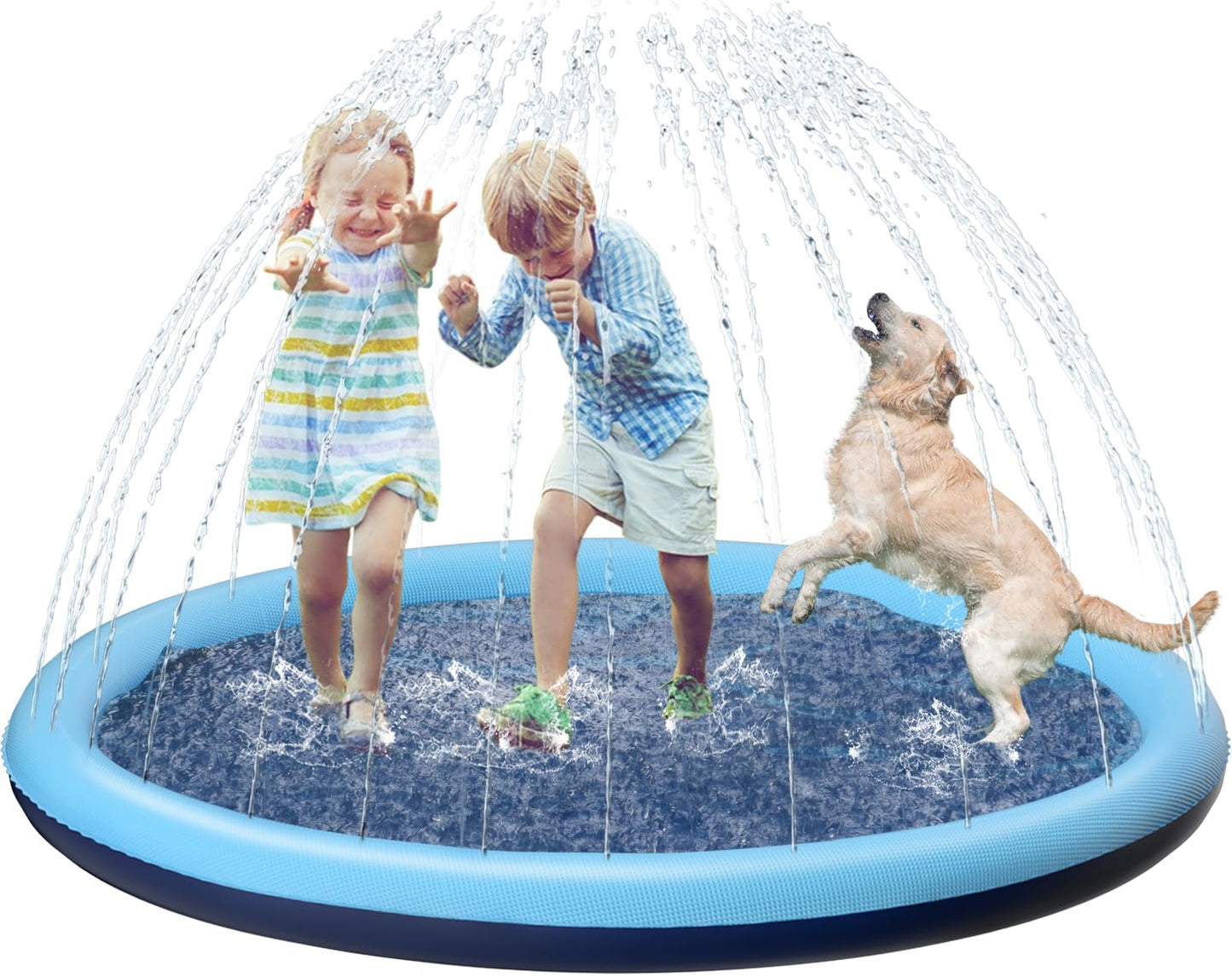 Jasonwell Kids Dog Splash Pad Sprinkler | Non-Slip Outdoor Water Play for Toddlers & Pets