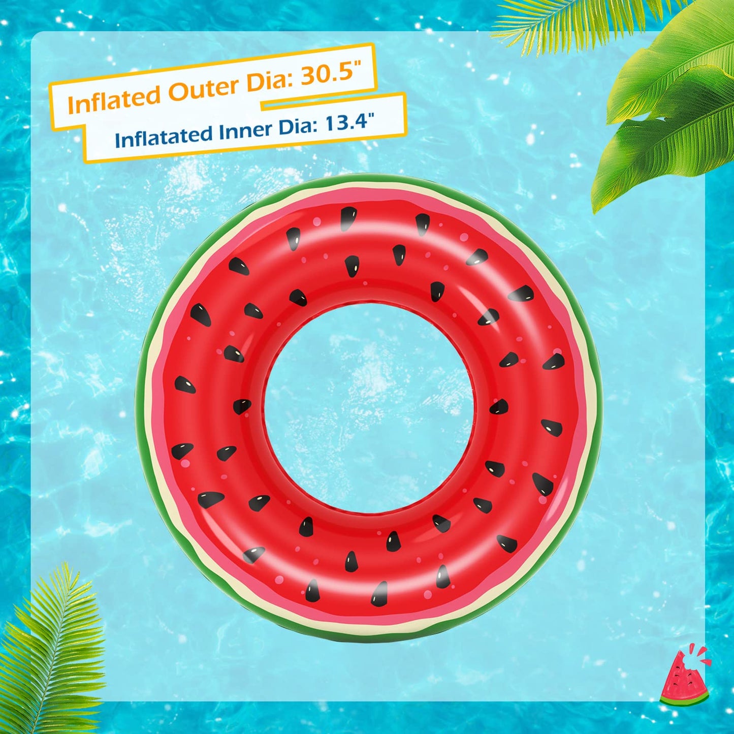 Jasonwell 2-Pack Fruit Pool Floats – Watermelon & Kiwi for Kids & Adults