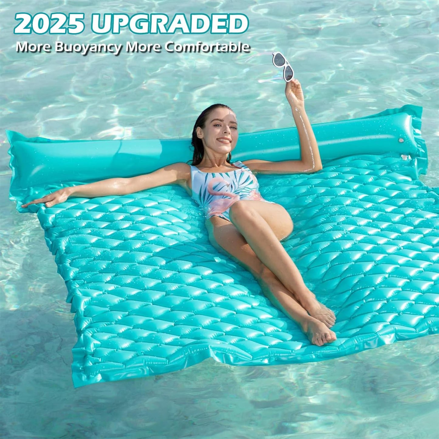 Jasonwell Floating Mat Pool Float – Giant Inflatable Lounger for Pool, Lake & Beach