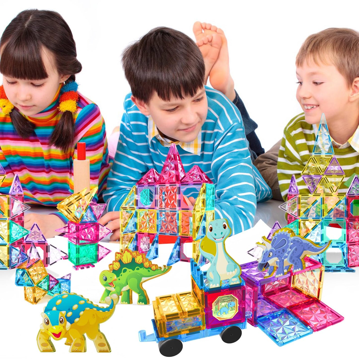 Jasonwell 110Pcs Magnetic Tiles – STEM Building Blocks for Kids 3-12+
