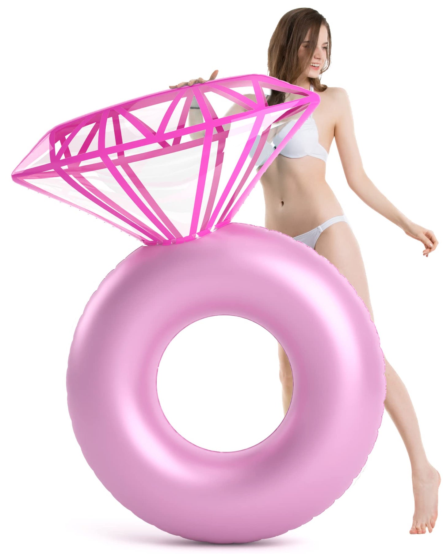 Jasonwell Inflatable Diamond Ring Pool Float – Giant 61in Ring for Pool Parties