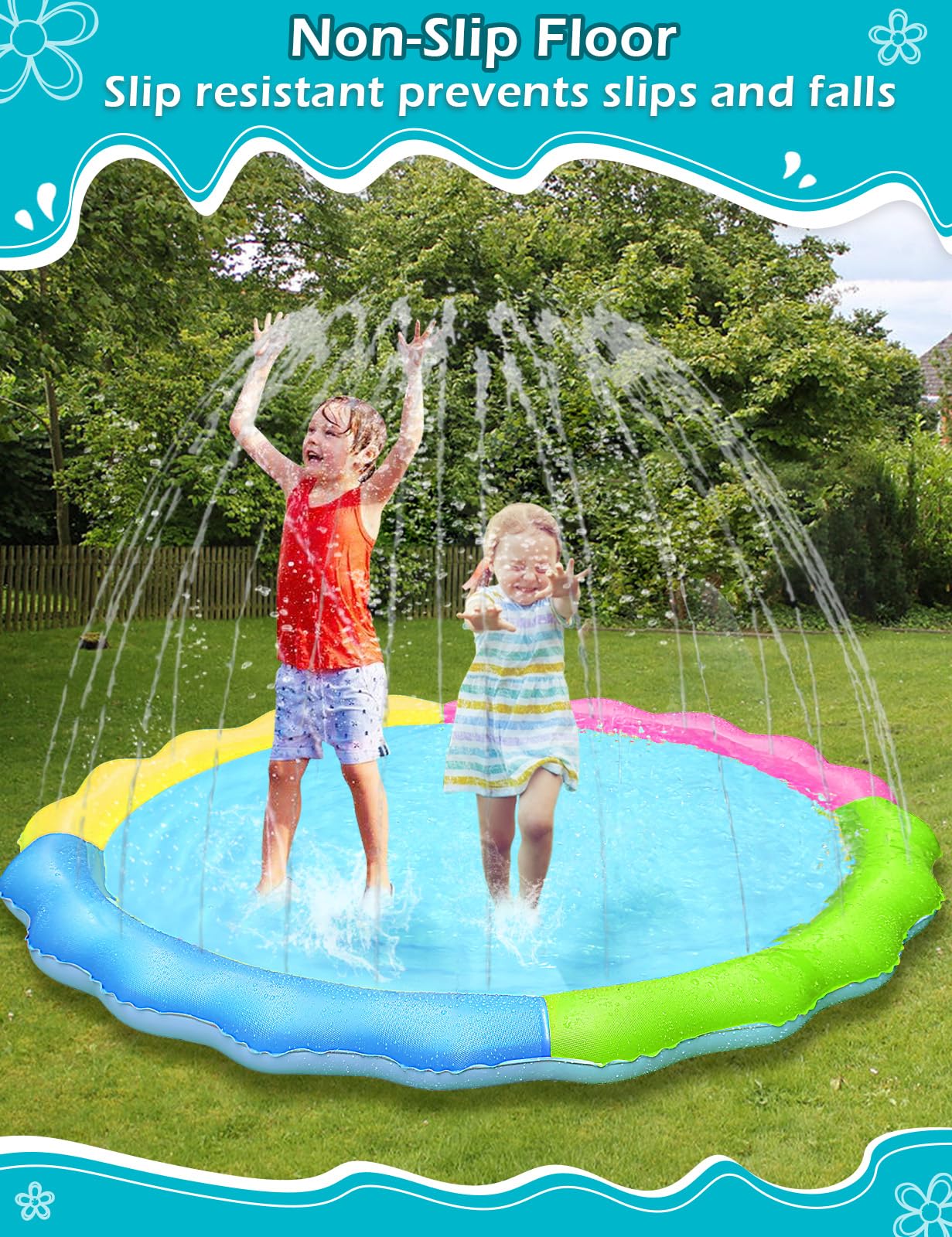 Jasonwell Kids Dog Splash Pad Sprinkler – Non-Slip, Durable Outdoor Water Toy