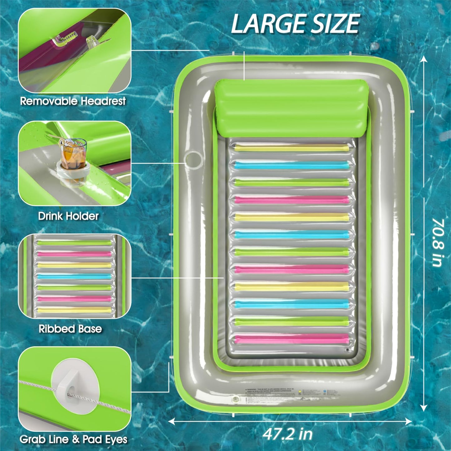 Jasonwell 4-in-1 Inflatable Tanning Pool Lounger – Sun Tan Tub for Adults