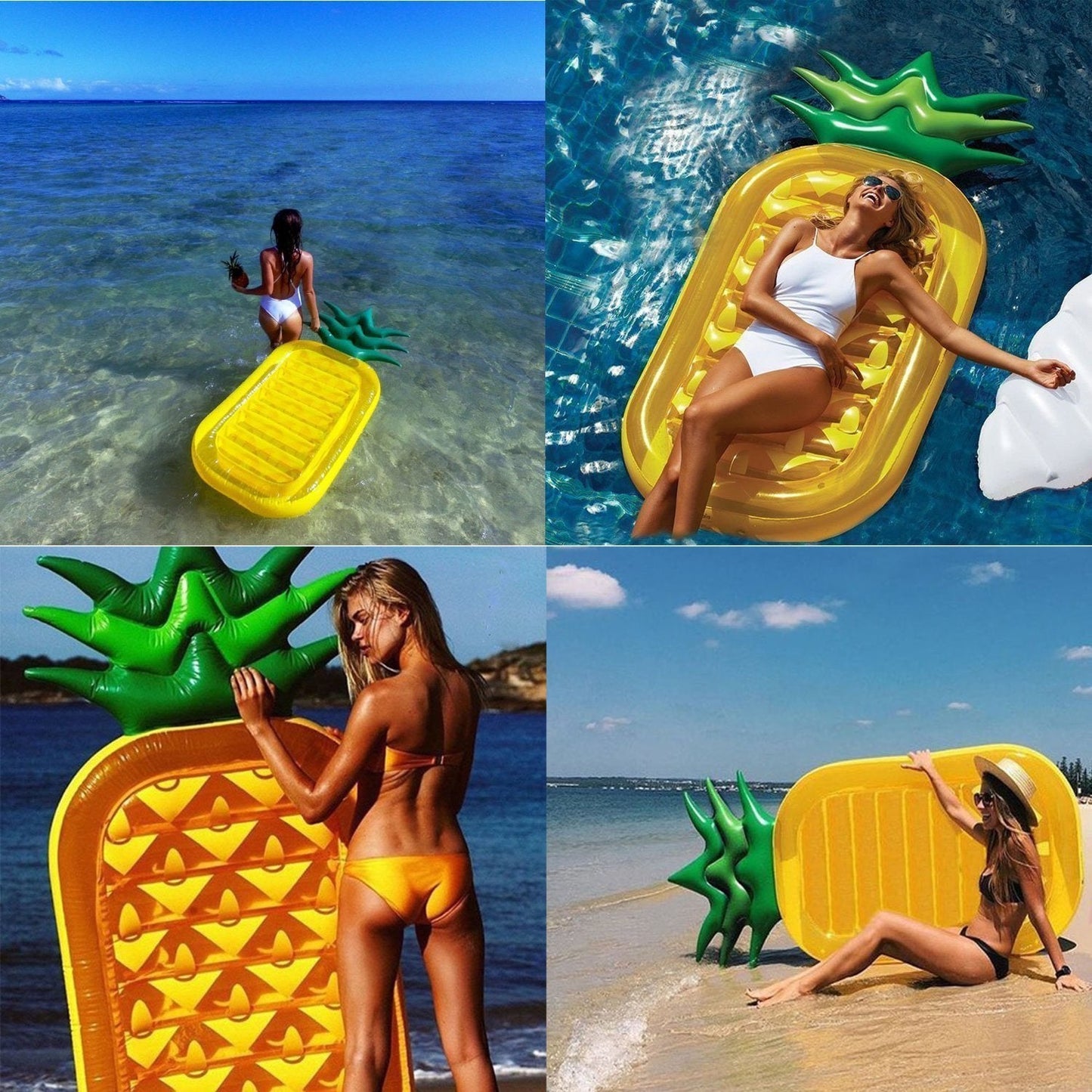 Jasonwell Pineapple Pool Float – Large 76.5-Inch Inflatable Lounger for Adults