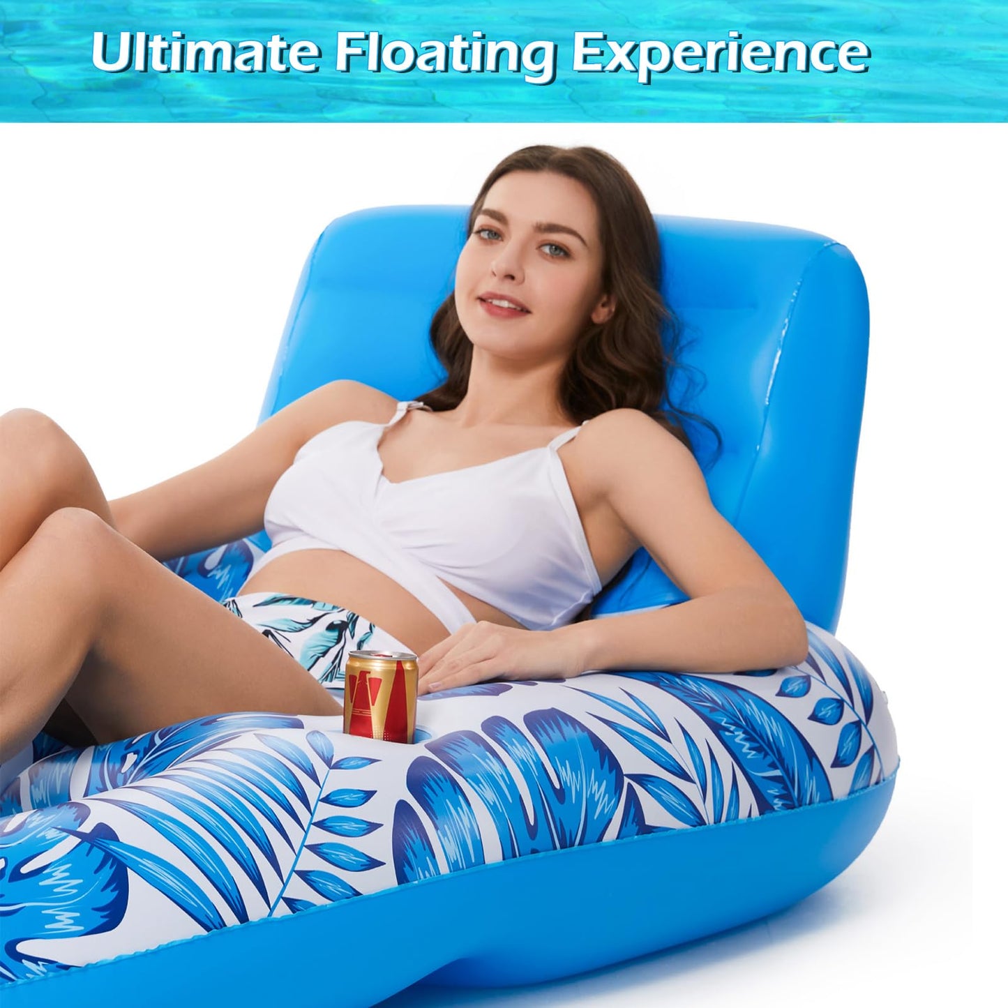 Jasonwell Inflatable Pool Float Adult Lounger with Cup Holders – Premium Vinyl