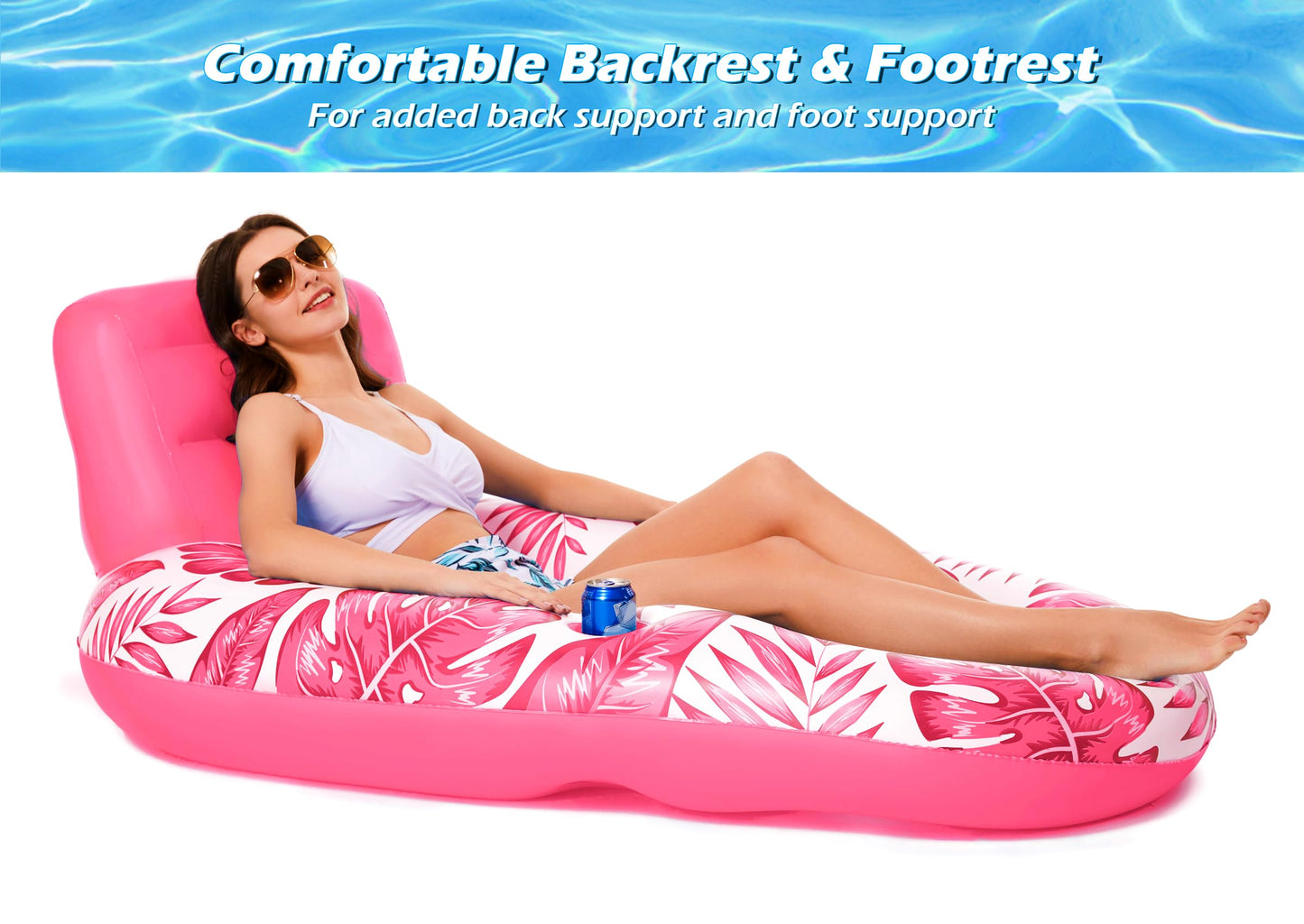 Jasonwell Inflatable Pool Float Adult – Lounger with Cup Holders & Cooling Mesh