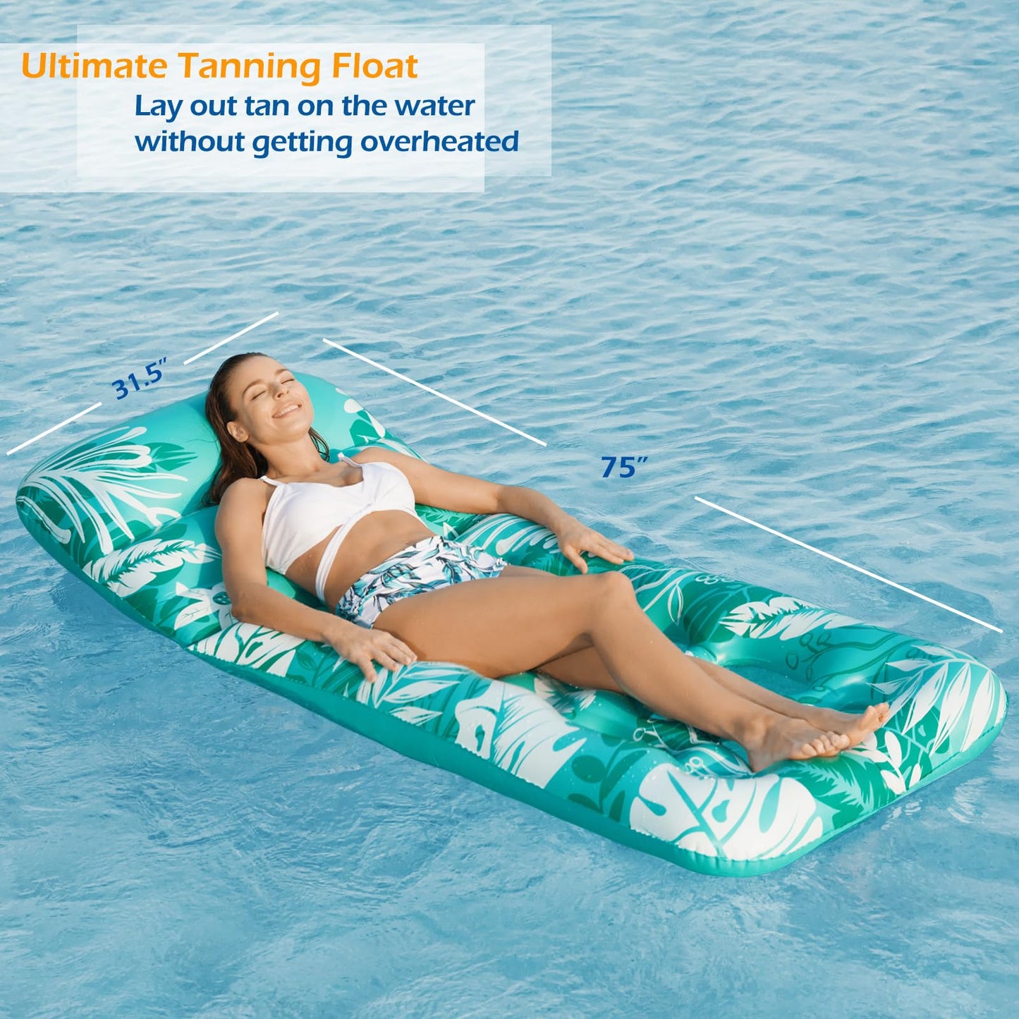 Jasonwell Inflatable Pool Float Lounger – Adjustable Backrest & Cup Holders
