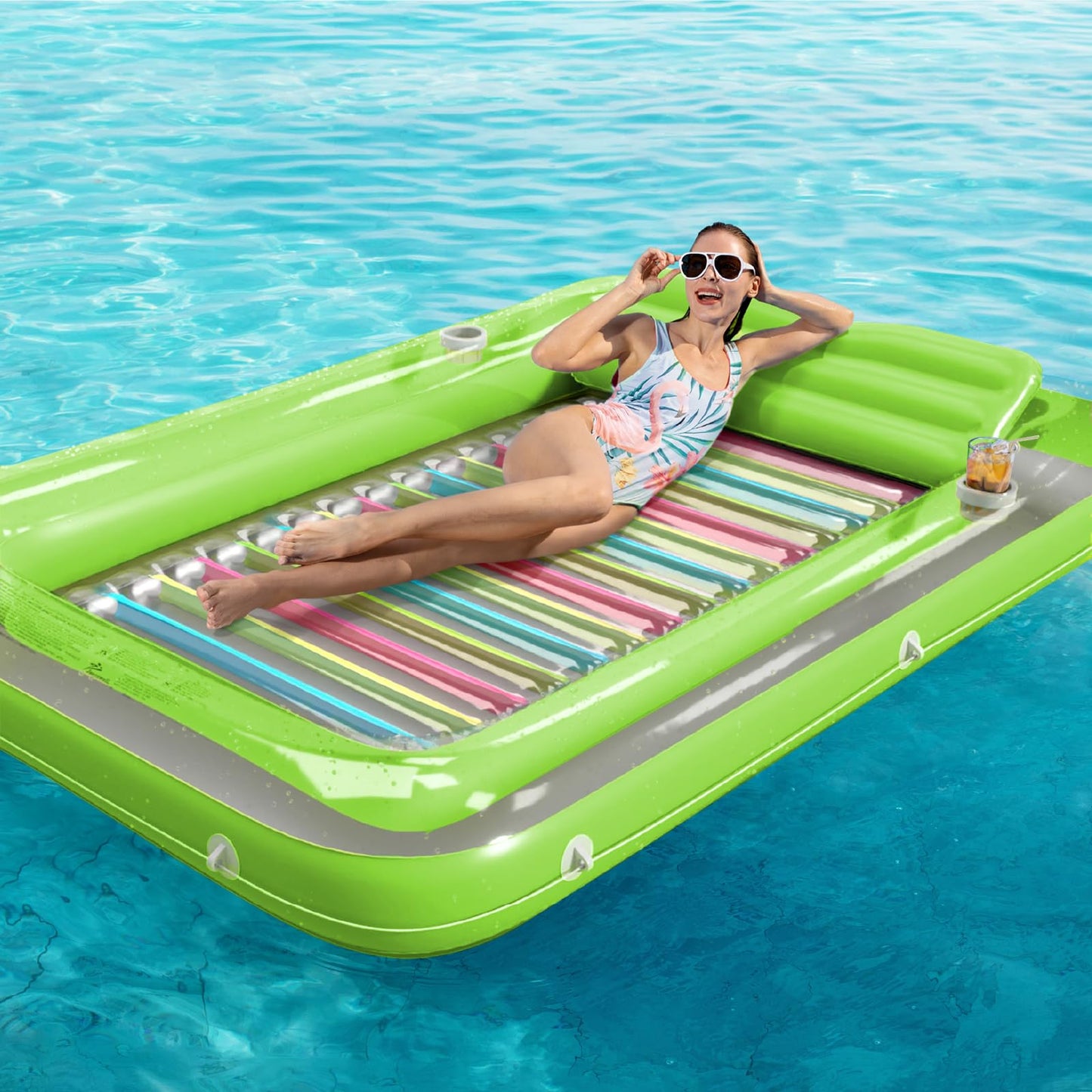 Jasonwell Inflatable Tanning Pool Lounger - 4-in-1 Sun Tan Tub for Adults