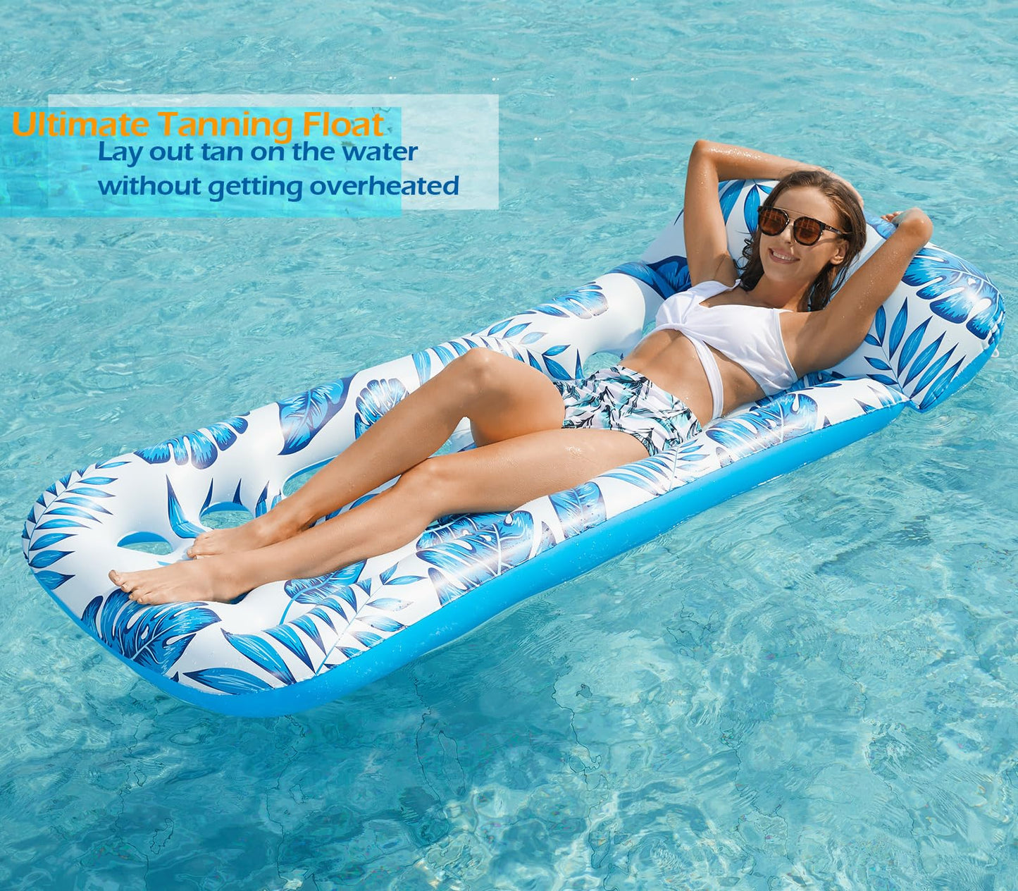 Jasonwell Inflatable Pool Float Lounge - 2-Pack for Adults | Pool & Beach Loungers