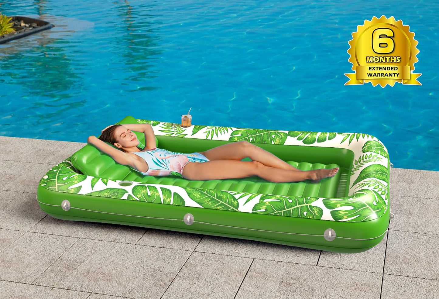 Jasonwell 4-in-1 Inflatable Tanning Pool Lounger | Sun Tan Tub & Pool Float