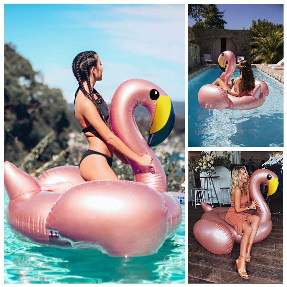 Jasonwell Giant Inflatable Flamingo Pool Float with Fast Valves | XL Lounge Raft