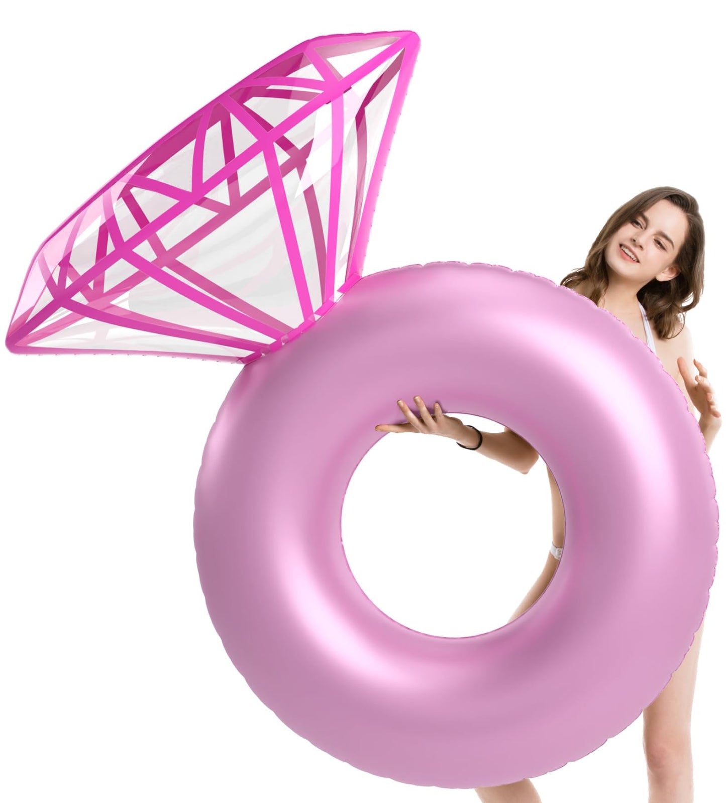 Jasonwell Inflatable Diamond Ring Pool Float – Giant 61in Ring for Pool Parties