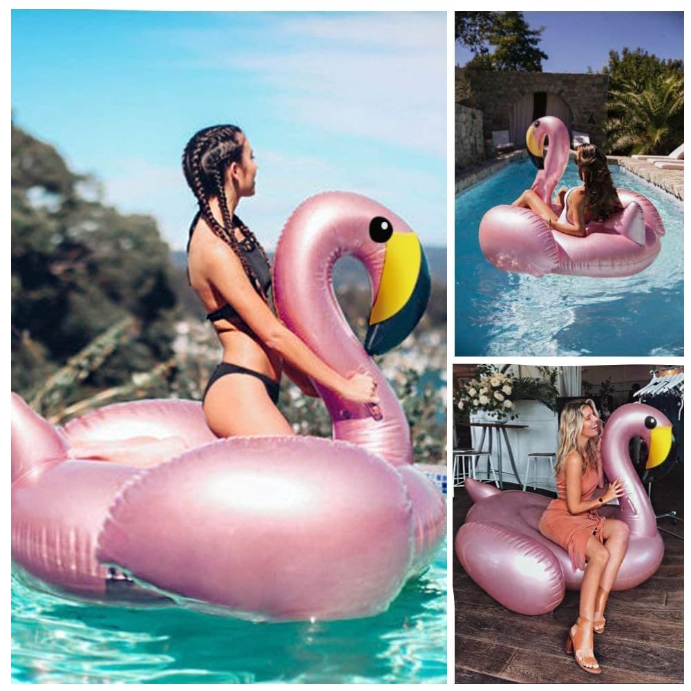 Jasonwell Giant Inflatable Flamingo Pool Float XXXL – Fast Valve, Two-Adult Capacity