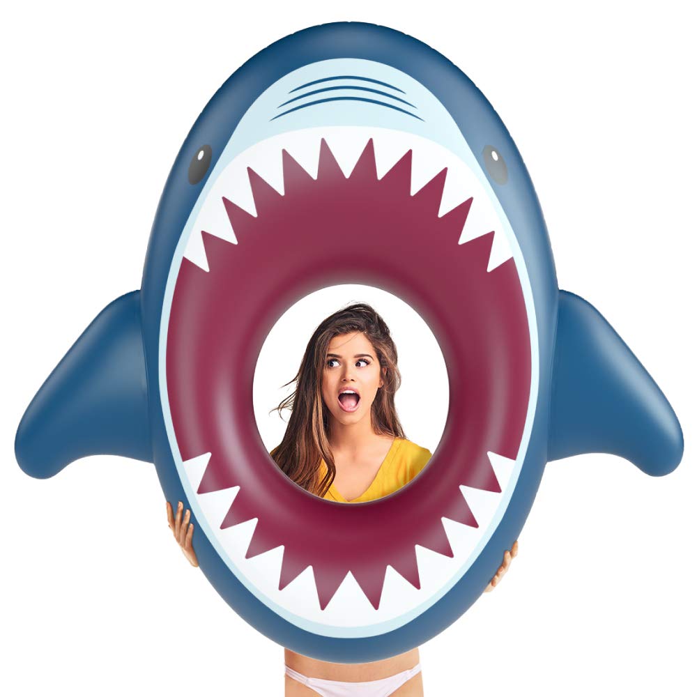 Jasonwell Giant Shark Pool Float – Inflatable Ride-On for Kids & Adults