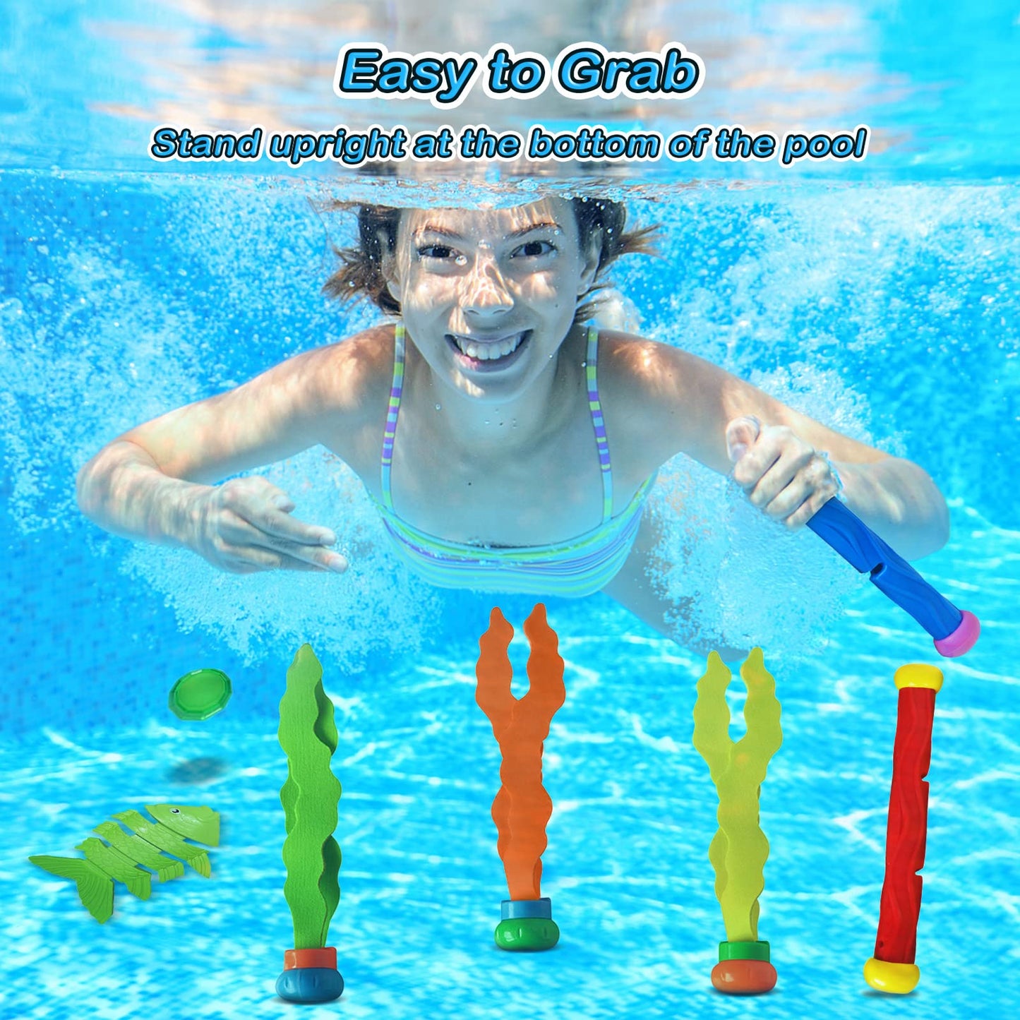 Jasonwell 31-Piece Pool Diving Toys Set – Rings, Sticks, Torpedoes & More for Kids, Teens & Families