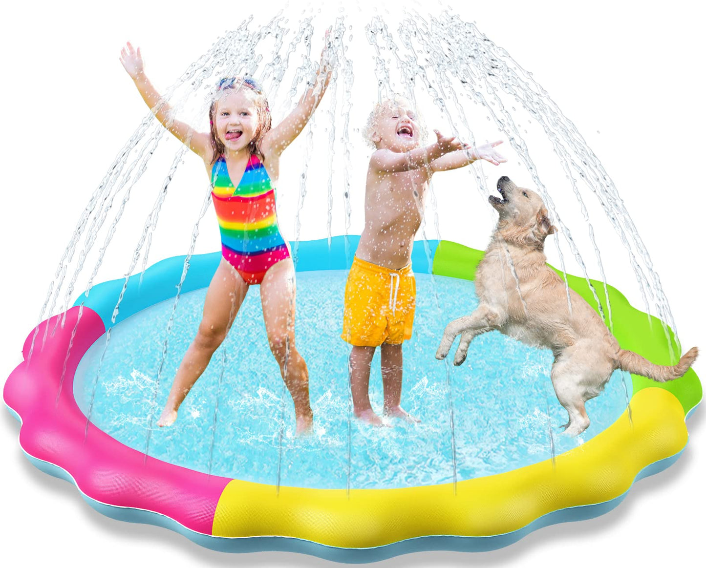 Jasonwell Splash Pad Sprinkler for Kids – Outdoor Water Play Mat, Easy Setup, Durable & BPA-Free