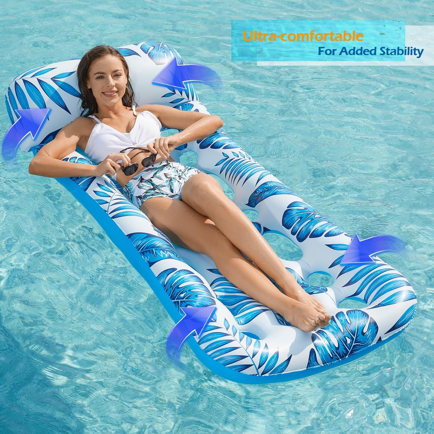 Jasonwell Inflatable Pool Float Lounge – 2-Pack for Adults