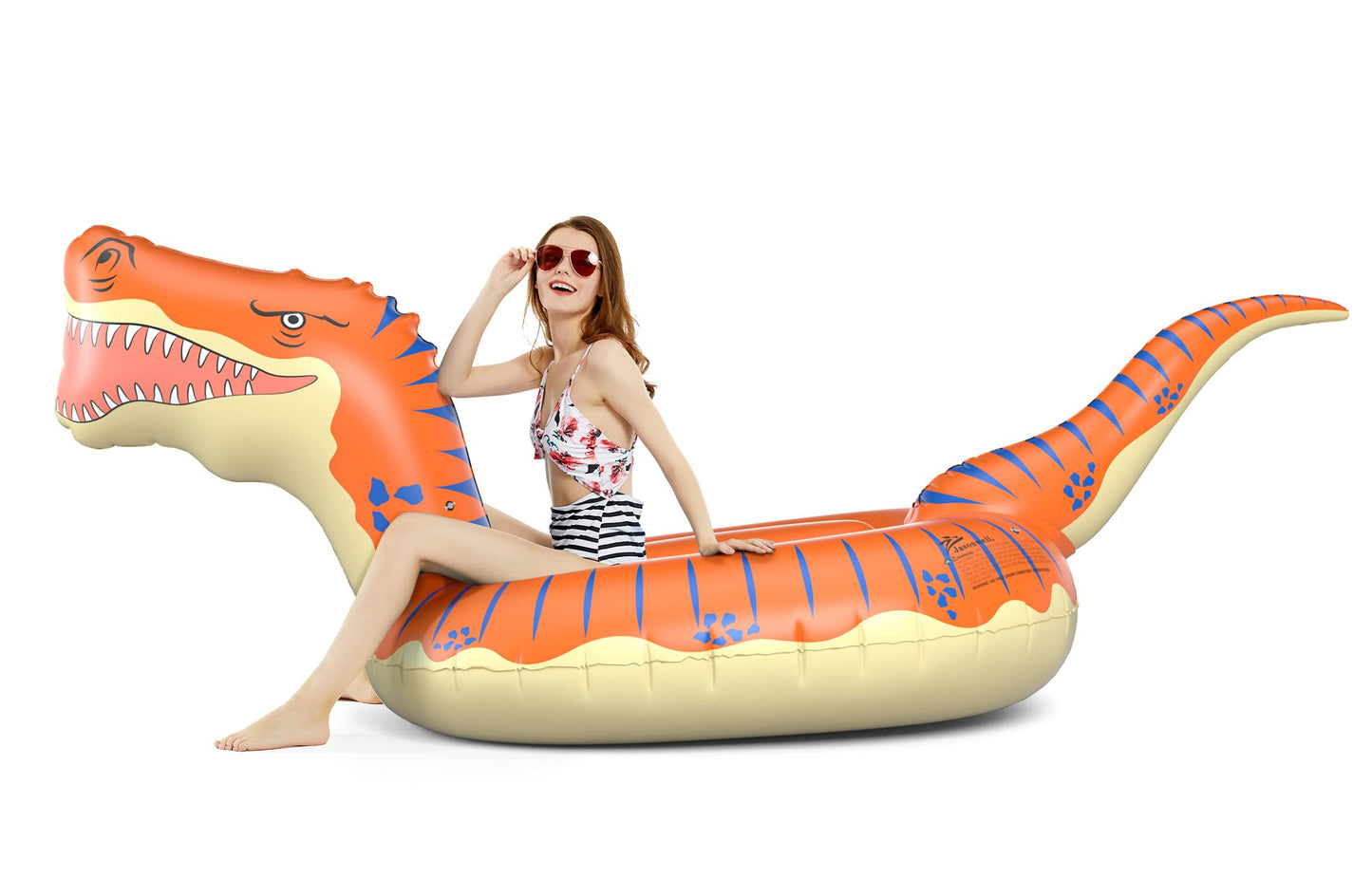 Jasonwell Giant 124in T-Rex Pool Float — UV-Resistant, Fast-Inflation Ride-On Dinosaur