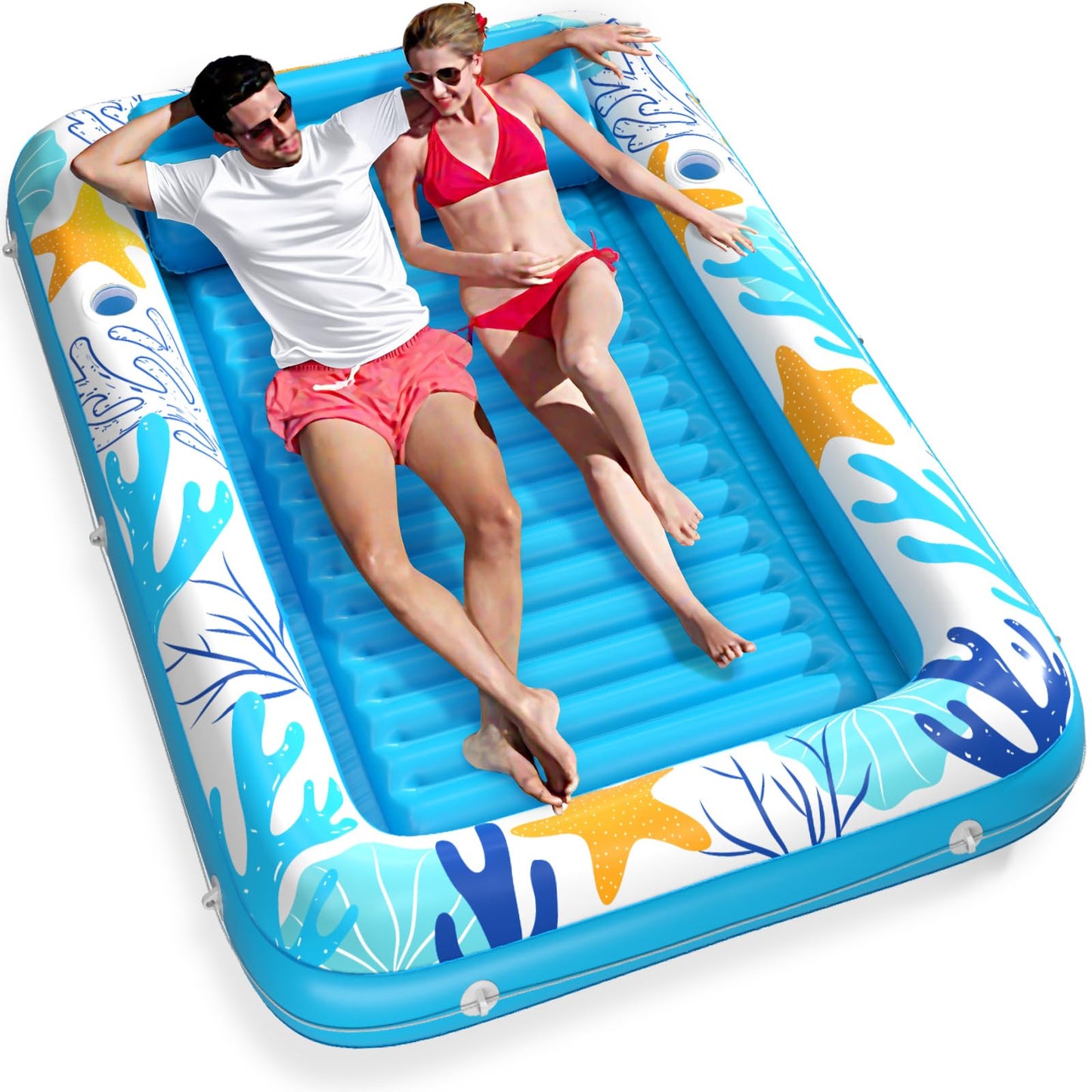 Jasonwell 4-in-1 Inflatable Tanning Pool Lounger | Sun Tan Tub & Pool Float