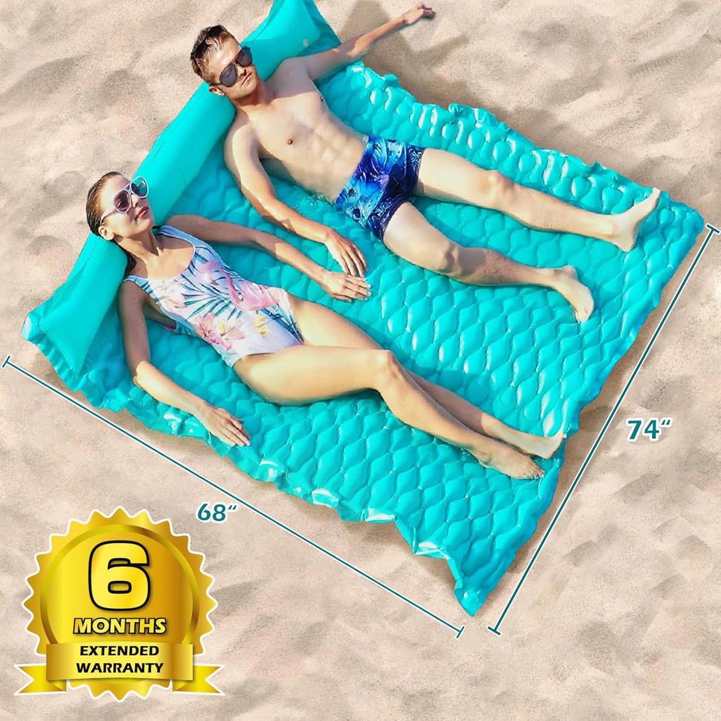 Jasonwell Floating Mat Pool Float – Giant Inflatable Lounger for Pool, Lake & Beach