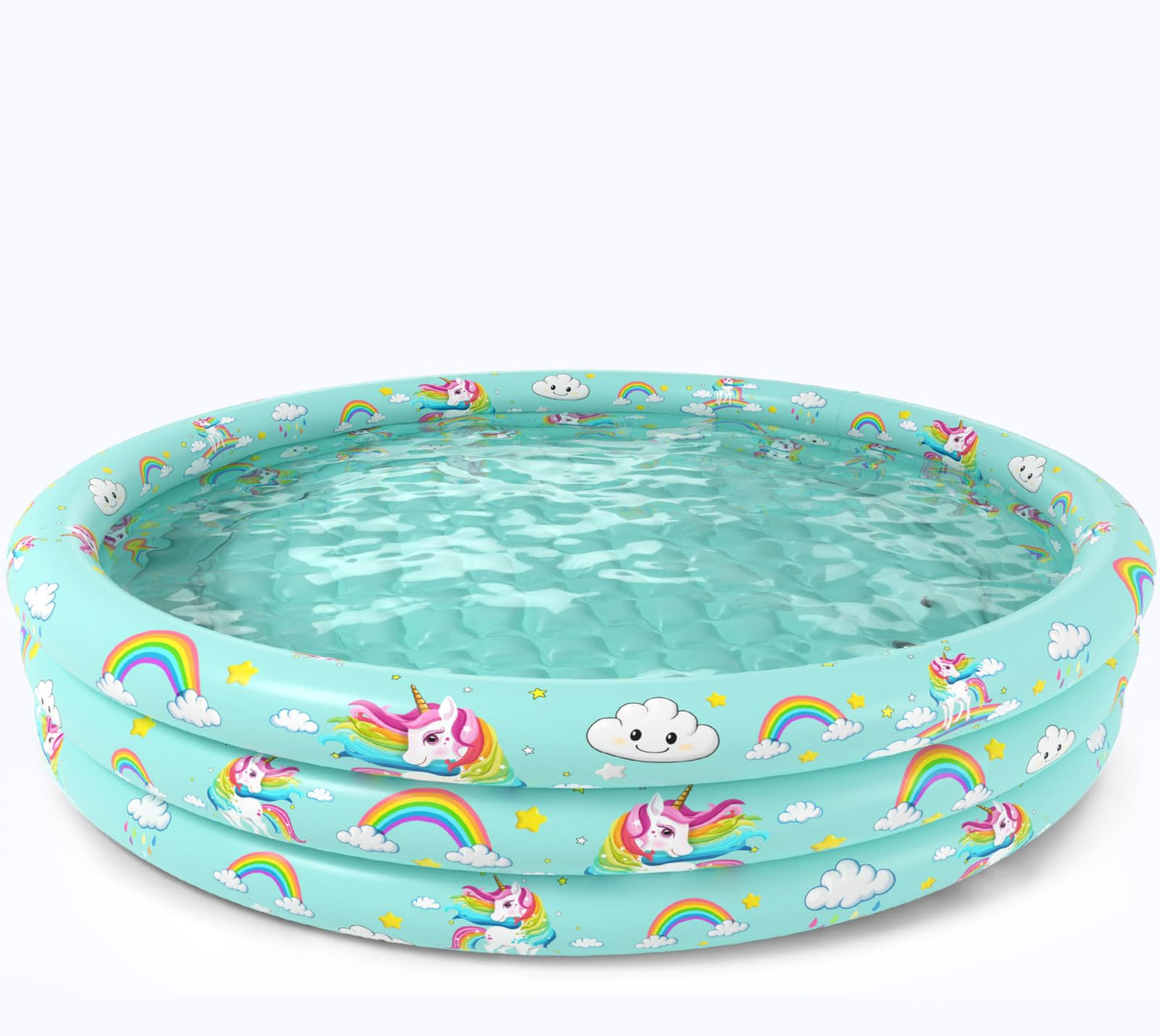 Jasonwell 59in Unicorn Inflatable Kiddie Pool – Cushioned, Easy-Drain Backyard Pool