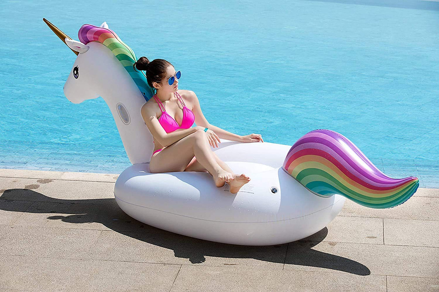 Jasonwell Giant Inflatable Unicorn Pool Float – Large Ride-On with Fast Valves