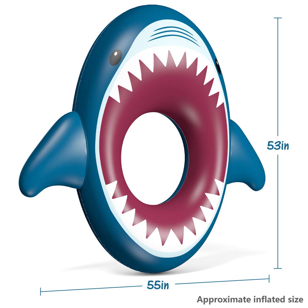 Jasonwell Giant Shark Pool Float – Inflatable Ride-On for Kids & Adults