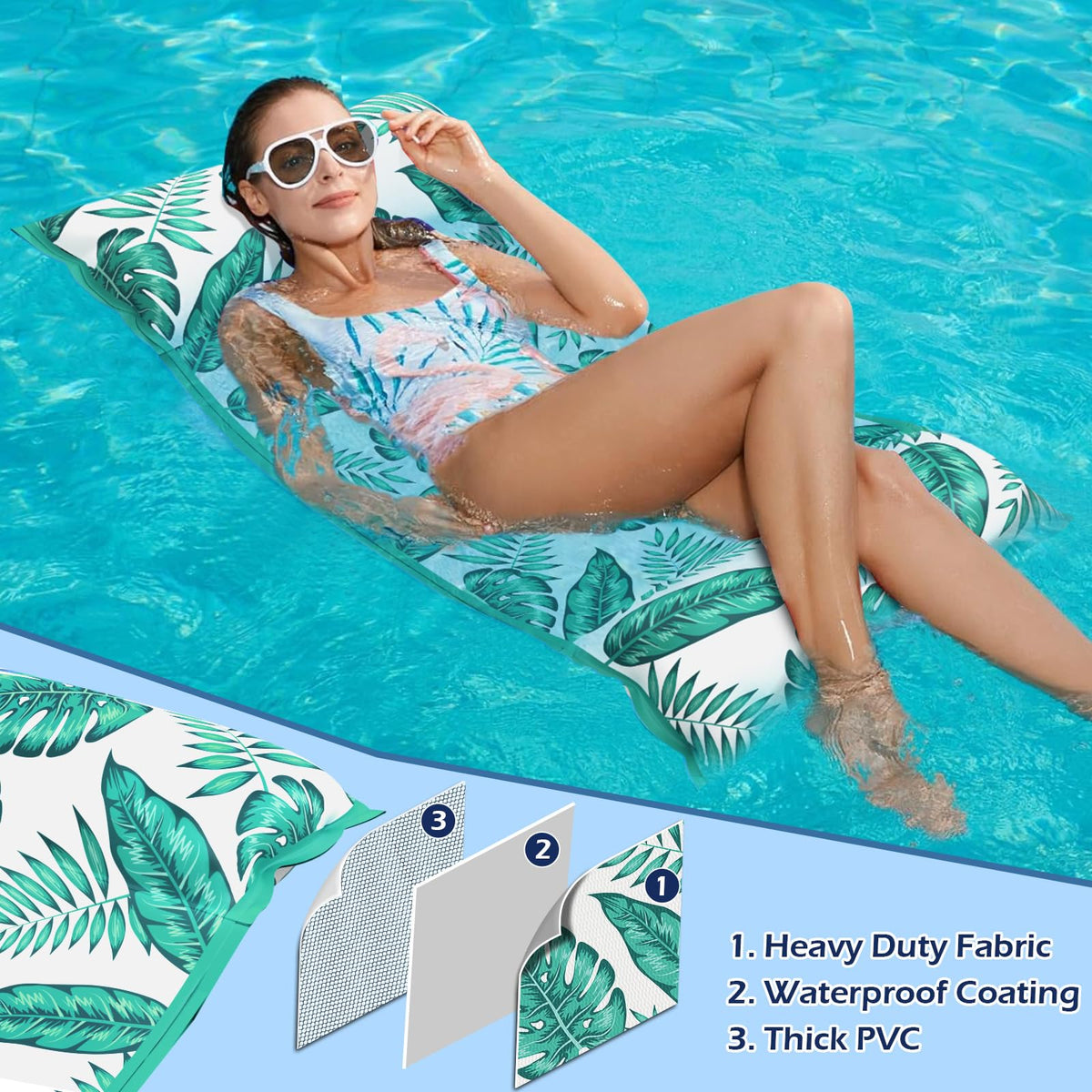 Jasonwell Water Hammock Pool Float – 4-in-1 Lounge Chair, Hammock, Saddle, Drifter