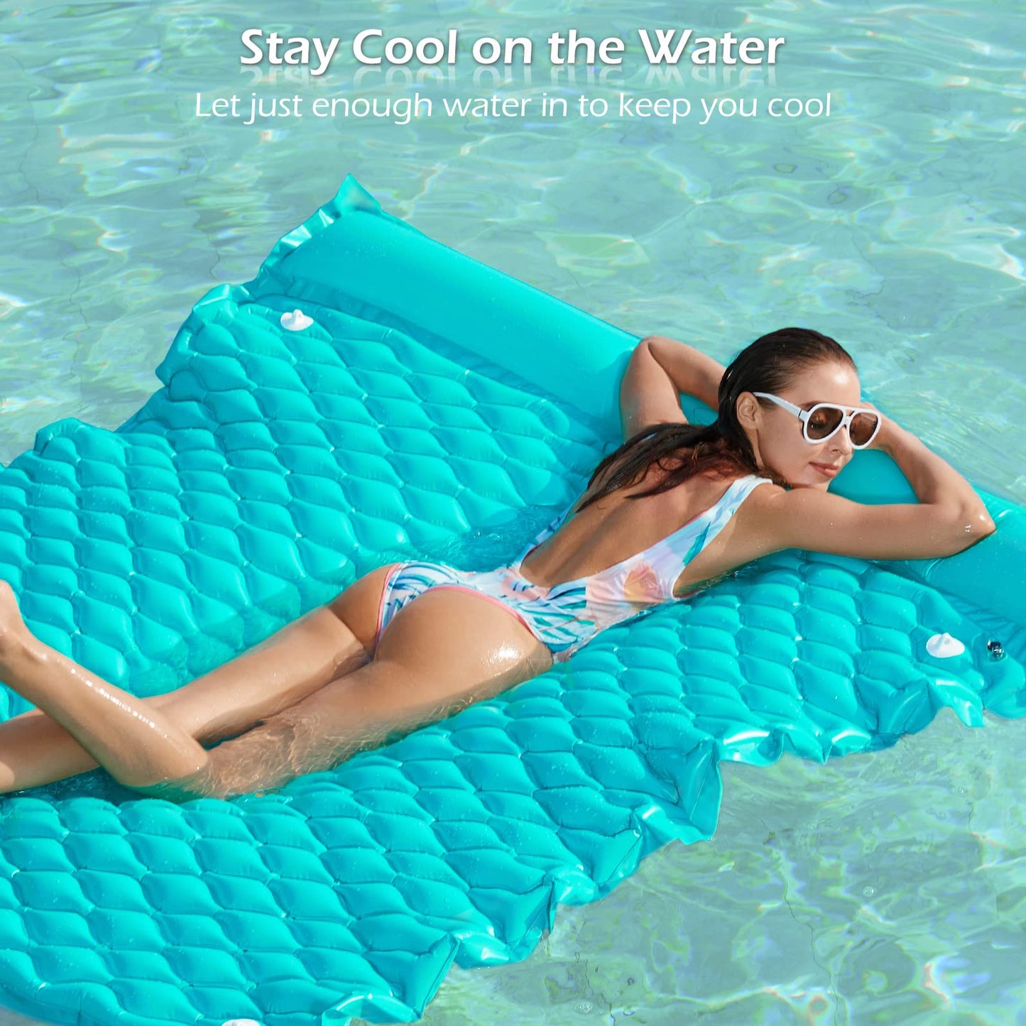 Jasonwell Floating Mat Pool Float – Giant Inflatable Lounger for Pool, Lake & Beach