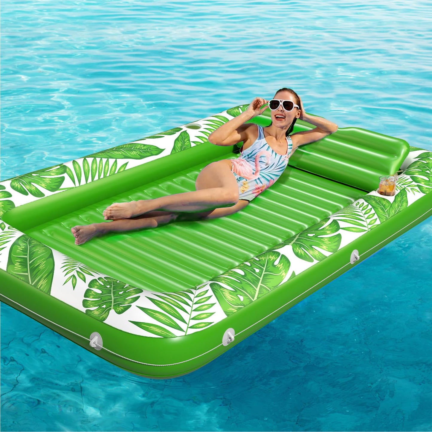 Jasonwell 4-in-1 Inflatable Tanning Pool Lounger | Sun Tan Tub & Pool Float