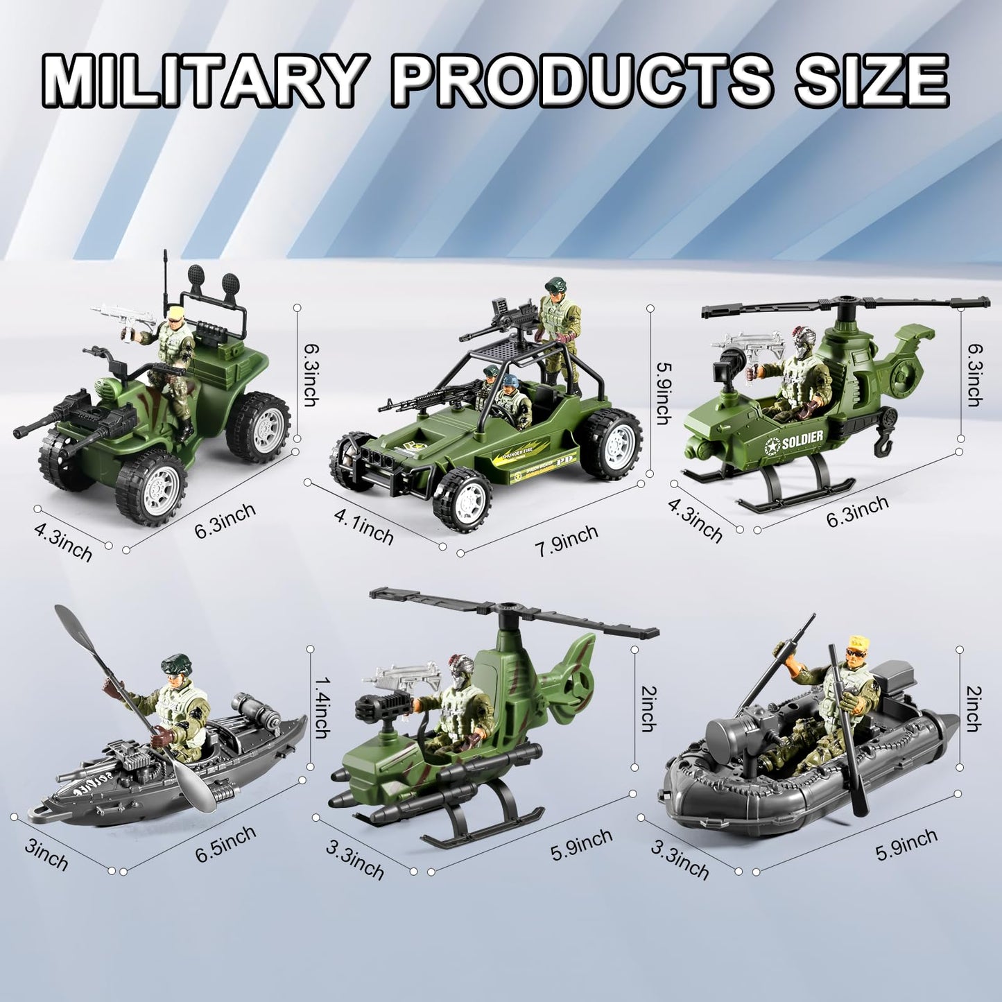 JASSKKBO 87-in-1 Army Men Toys Set for Boys 4-12 | Base, Truck, Helicopter & More