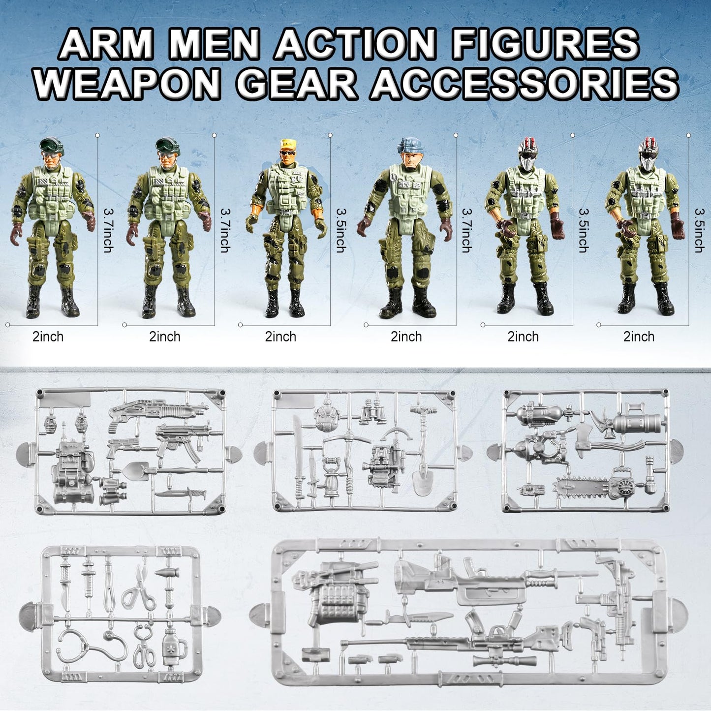 JASSKKBO 87-in-1 Army Men Toys Set for Boys 4-12 | Base, Truck, Helicopter & More