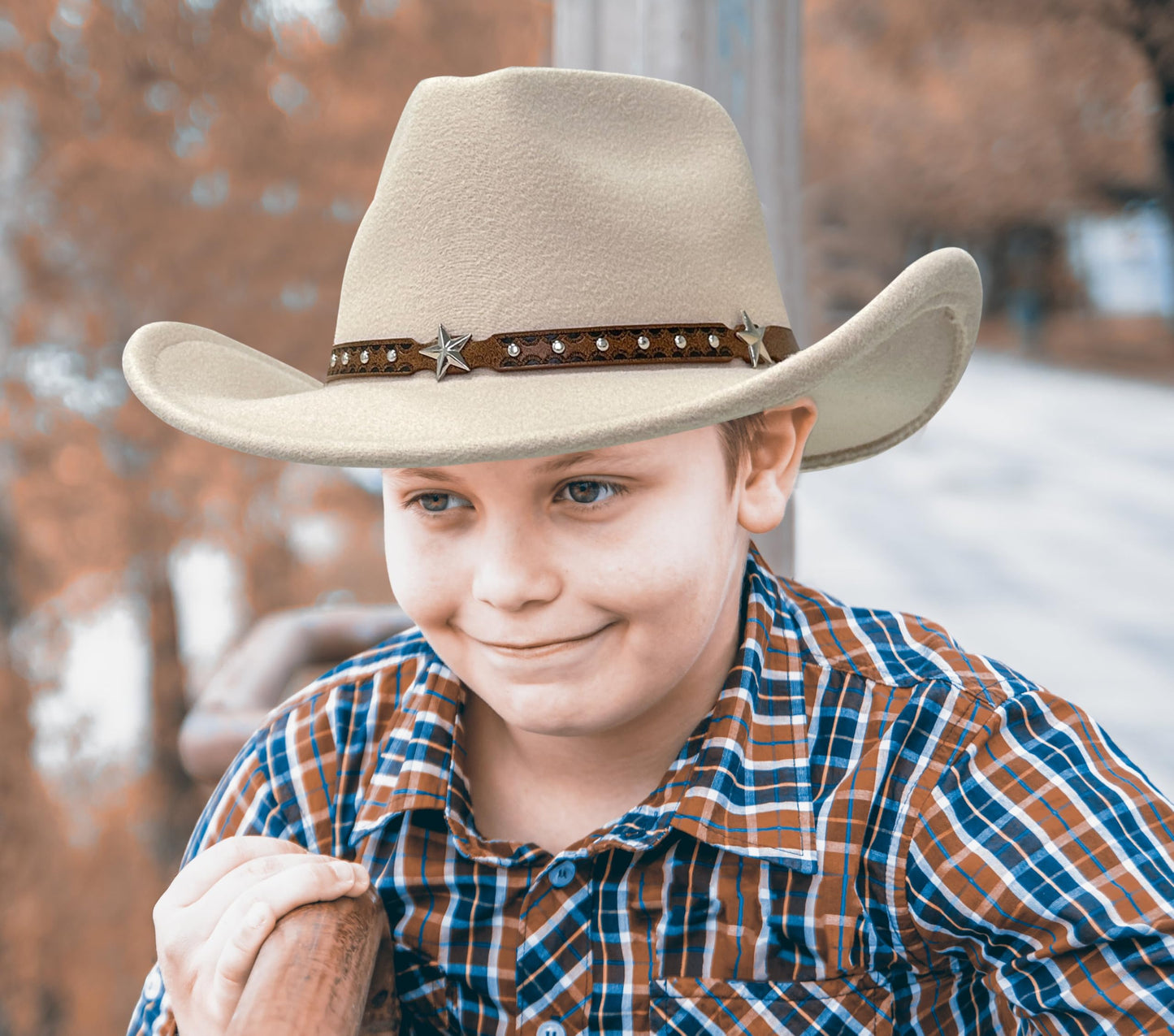 Jastore Toddler Cowboy Hat Beige | Baby Western Hat for 18 Months to 4 Years