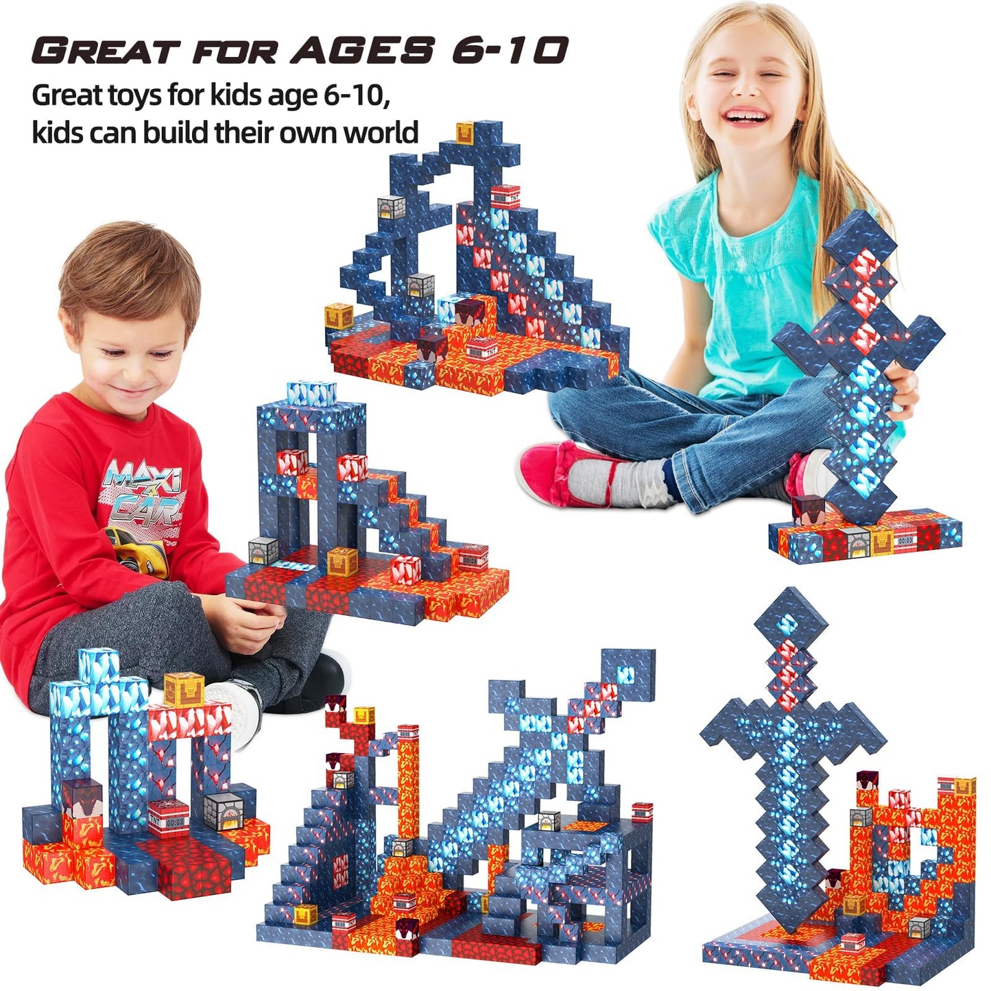 JauniQ Magnetic Blocks – STEM Building Toys for Kids 3-8 | Creative, Open-Ended Play