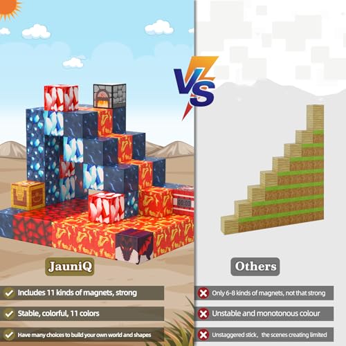 JauniQ Magnetic Blocks – STEM Building Toys for Kids 3-8 | Creative, Open-Ended Play