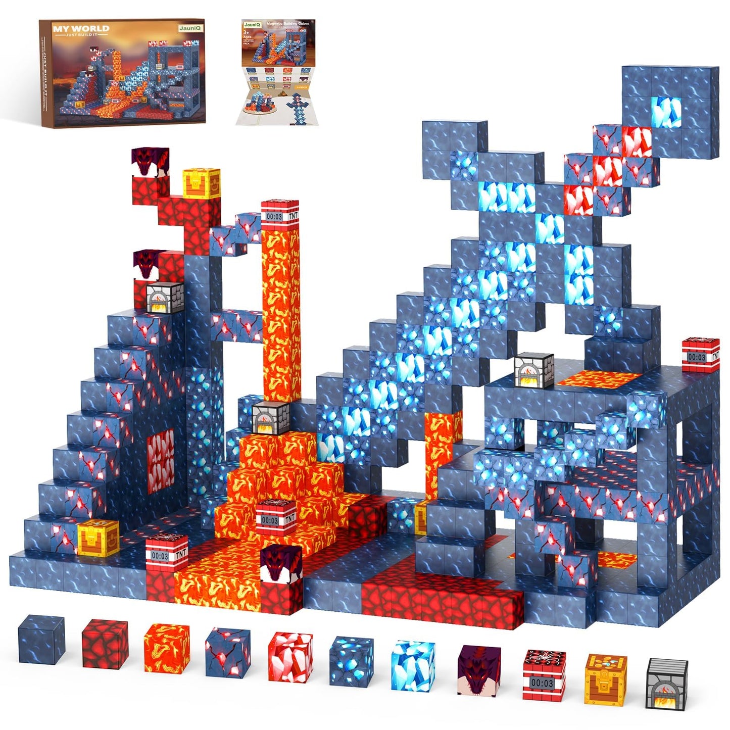 JauniQ Magnetic Blocks – STEM Building Toys for Kids 3-8 | Creative, Open-Ended Play