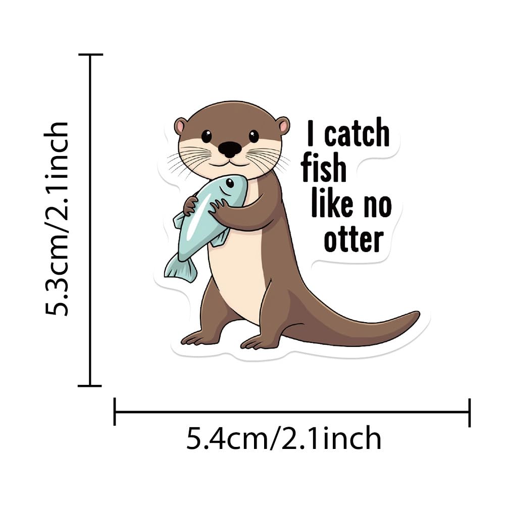 Jaurney Cute Otter Stickers – 50 Waterproof Kawaii Animals for Laptops & Water Bottles