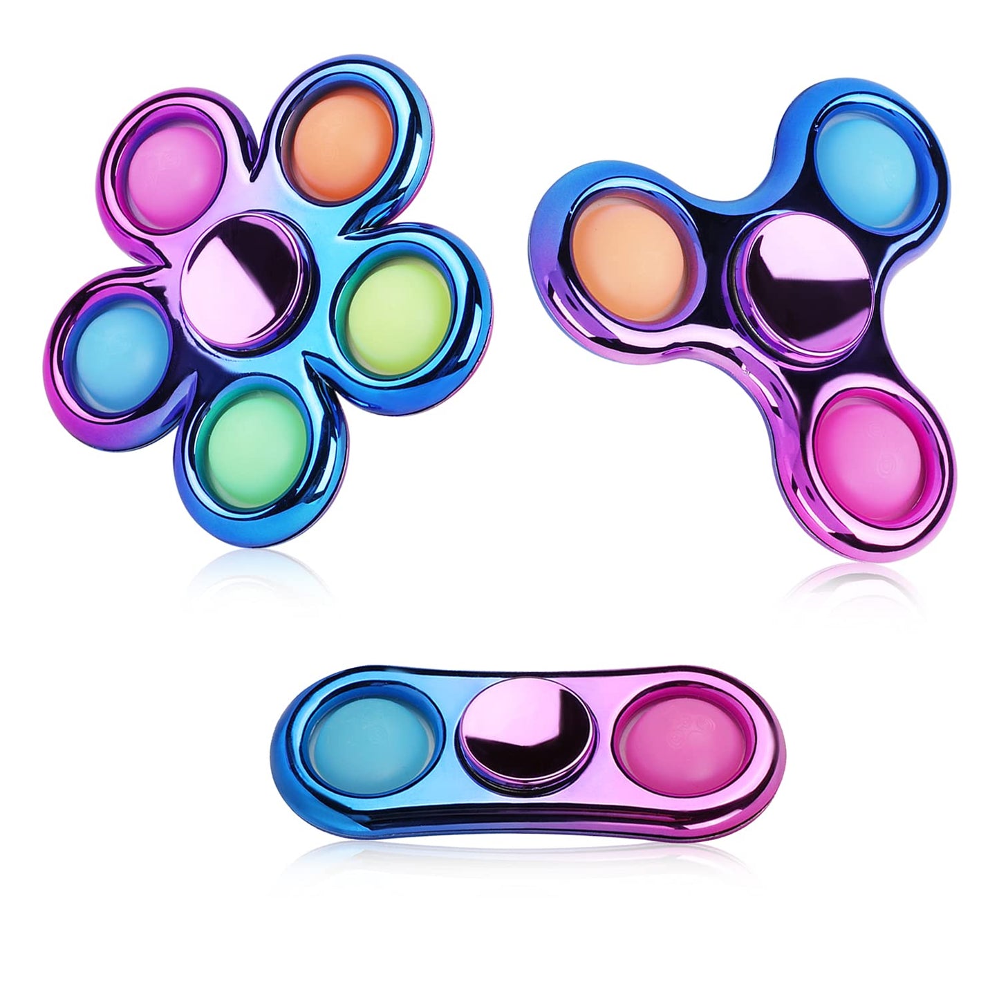 Jawhock Pop Fidget Spinner 3-Pack – Valentines Day Gifts, Sensory Toys for Kids & Adults
