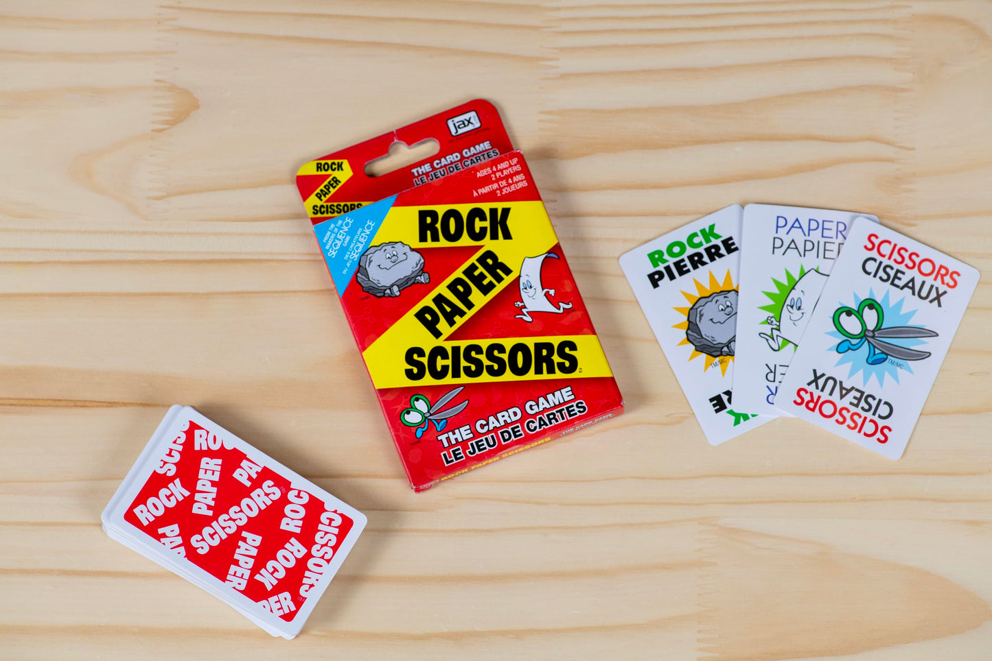 JAX Rock Paper Scissors Card Game — Bilingual, Fast 2-Player Fun