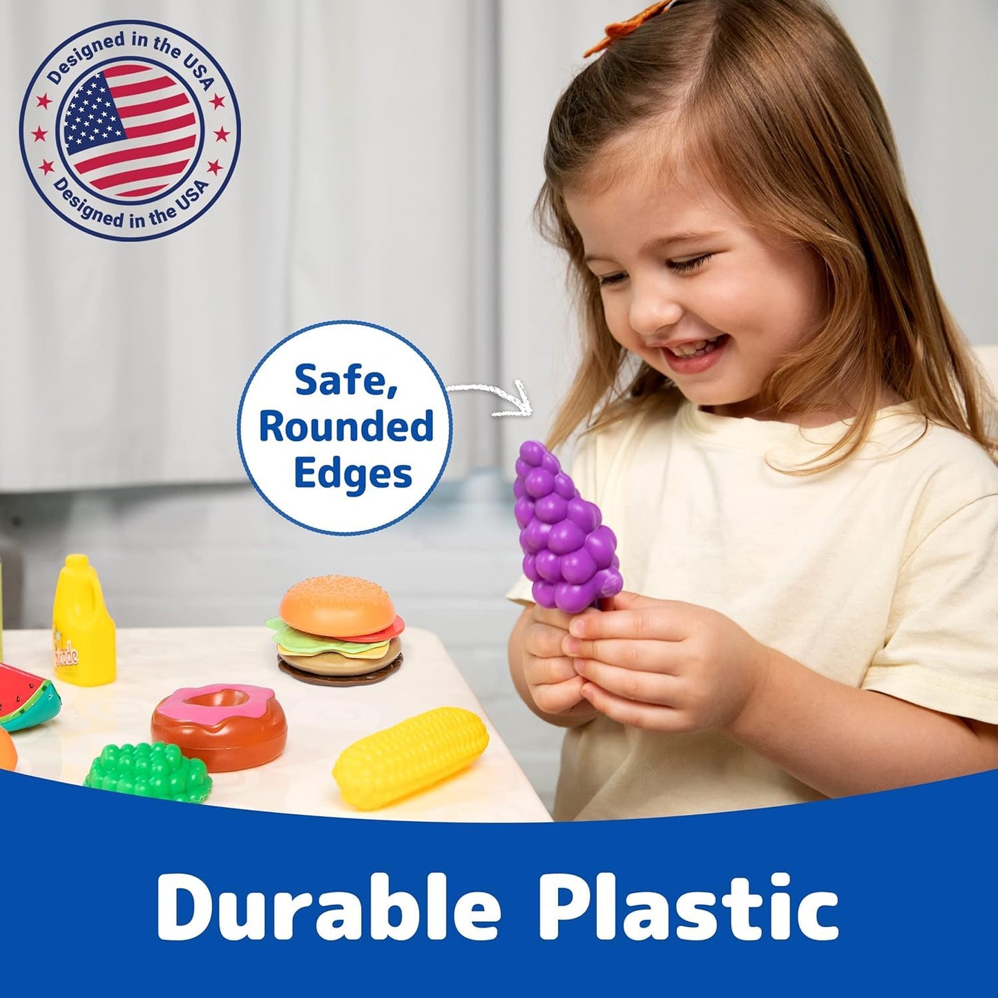 JaxoJoy 122-Piece Pretend Food Set for Kids | Realistic Kitchen Toys