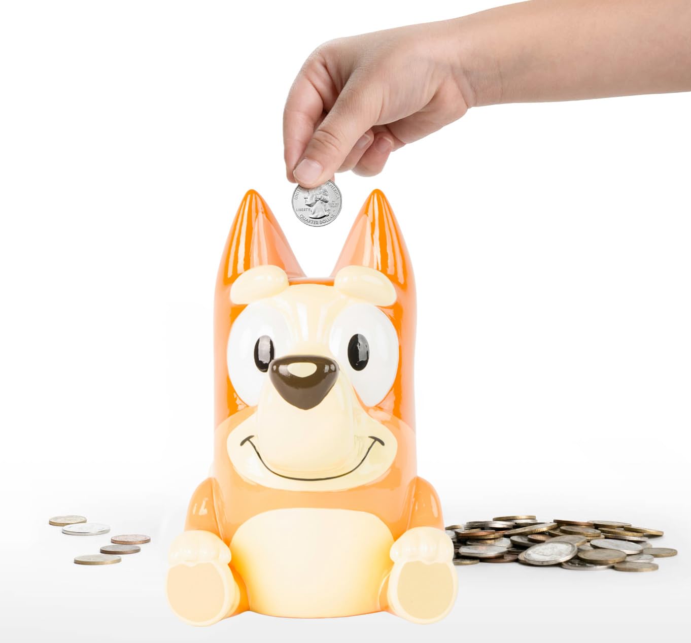 Jay Franco Bluey Bingo Ceramic Piggy Bank – Kids Room Decor & Coin Bank