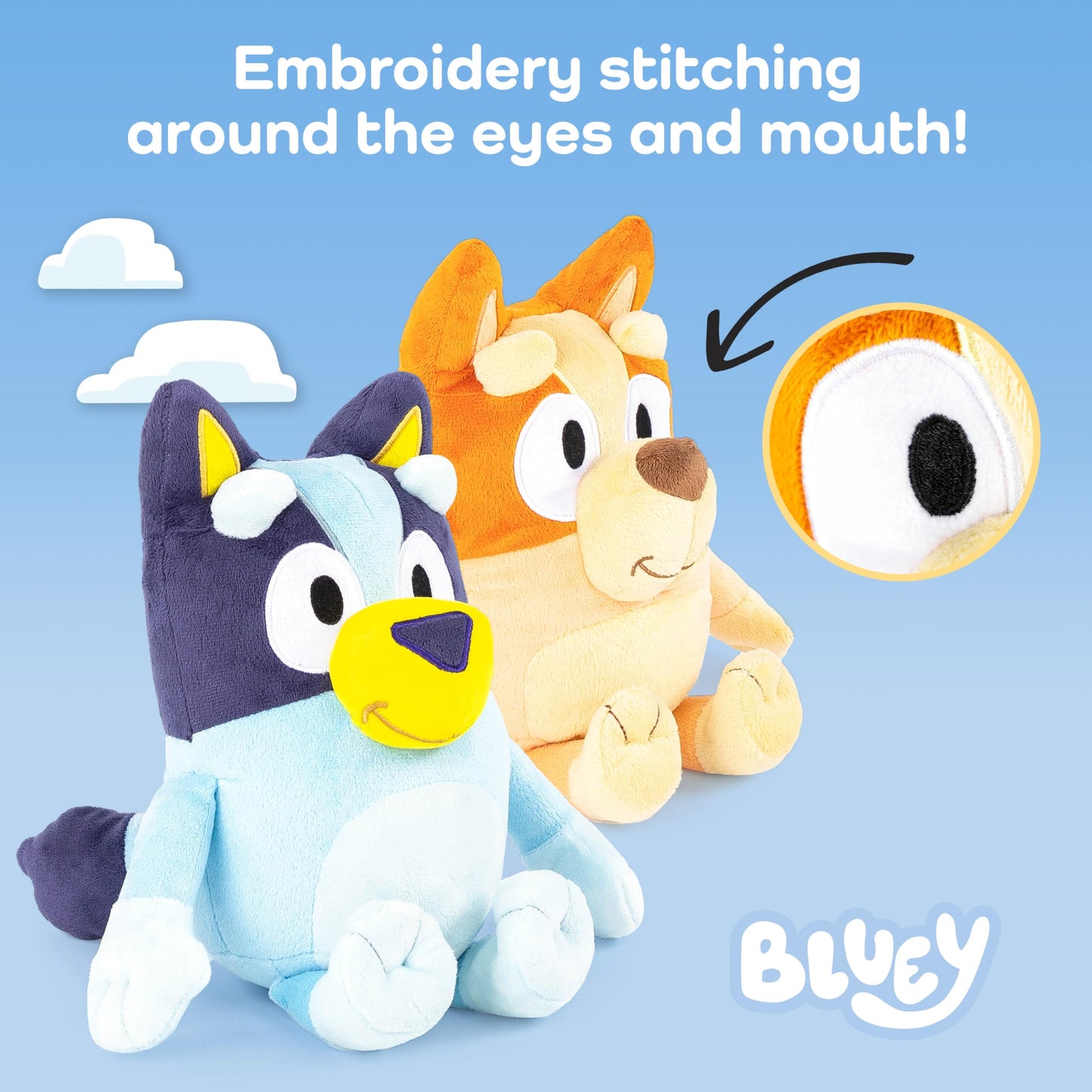 Jay Franco Bluey & Bingo Plush Pillow Buddies (12in) – Super Soft Character Pillows