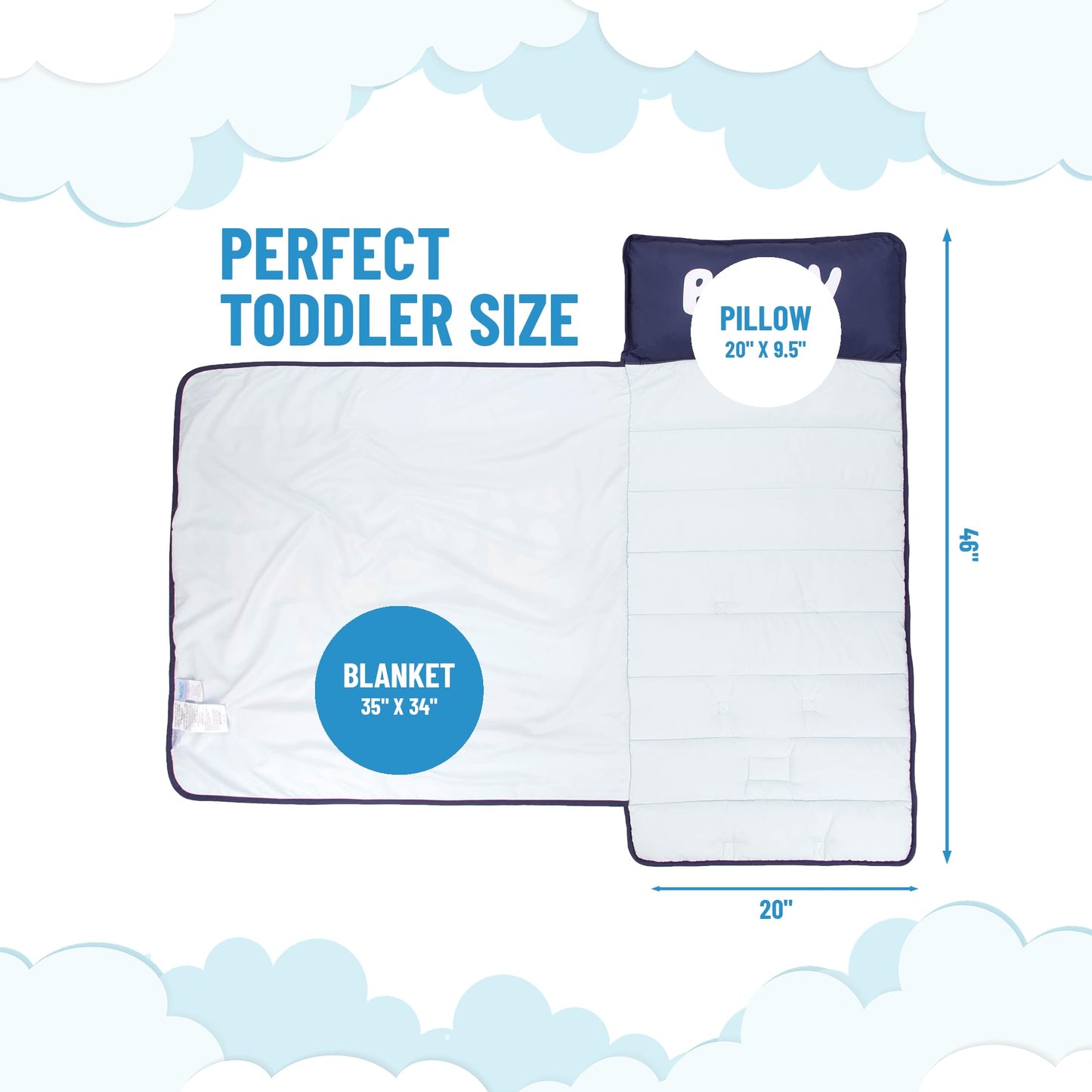 Jay Franco Bluey Nap Mat with Embedded Pillow & Blanket – 46x20 in, Soft Microfiber