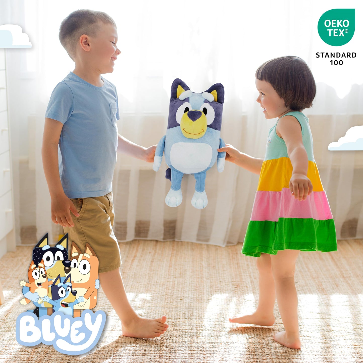 Jay Franco Bluey Plush Pillow Buddy — 19-Inch Super Soft Polyester Microfiber Character Pillow